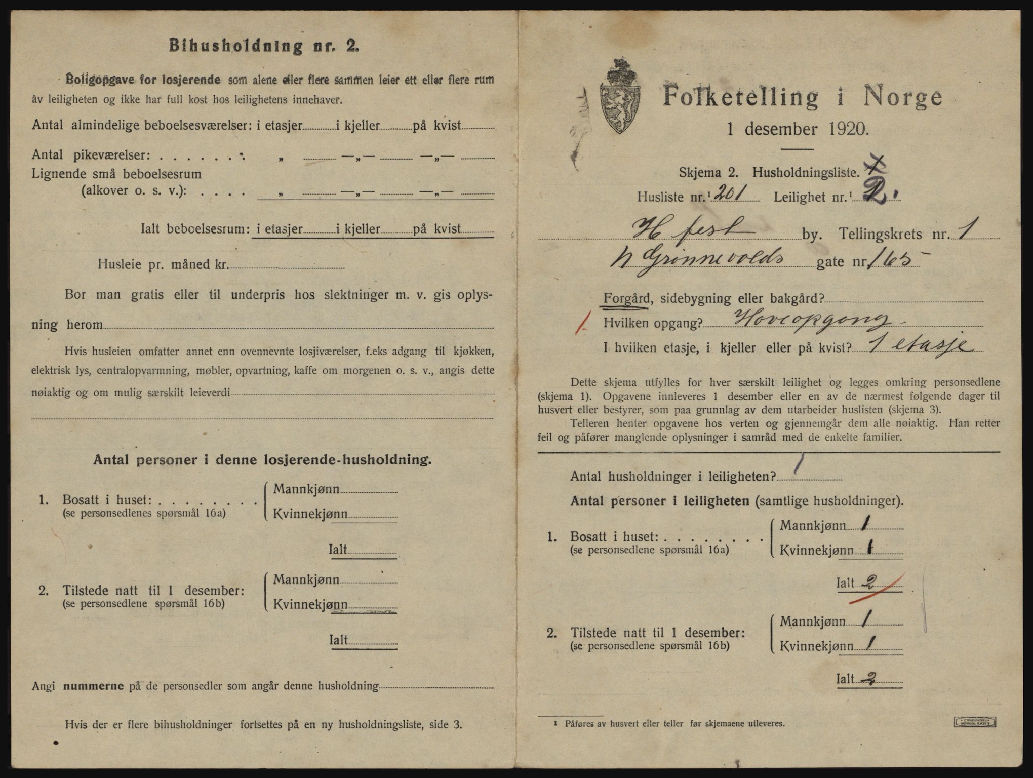 SATØ, 1920 census for Hammerfest, 1920, p. 1588