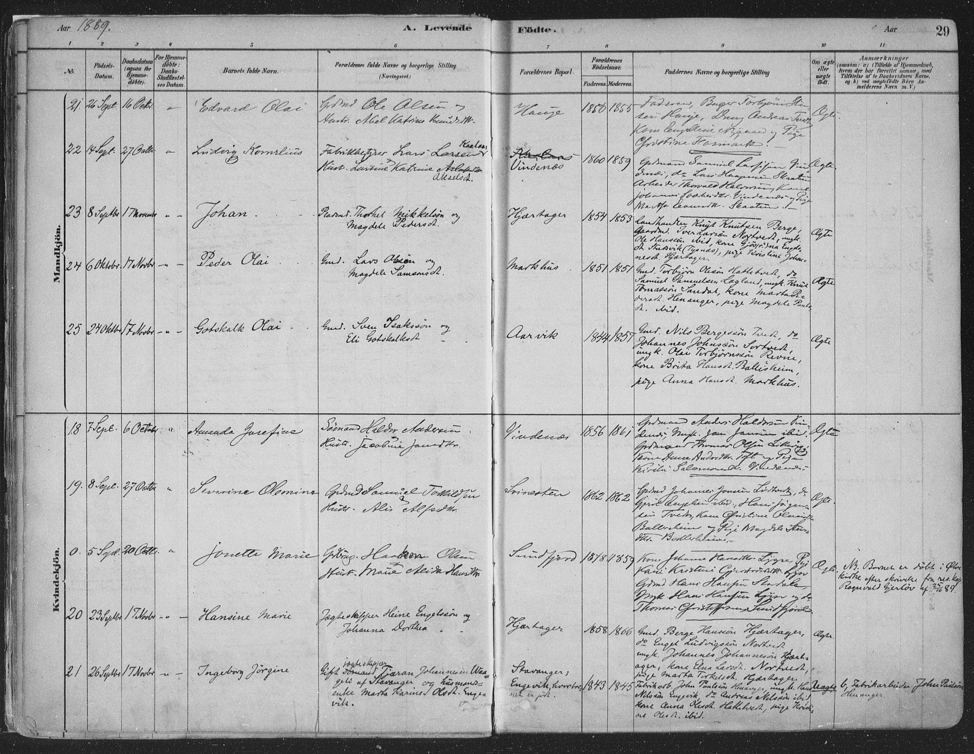 Fusa sokneprestembete, AV/SAB-A-75401/H/Haa: Parish register (official) no. D 1, 1880-1938, p. 29