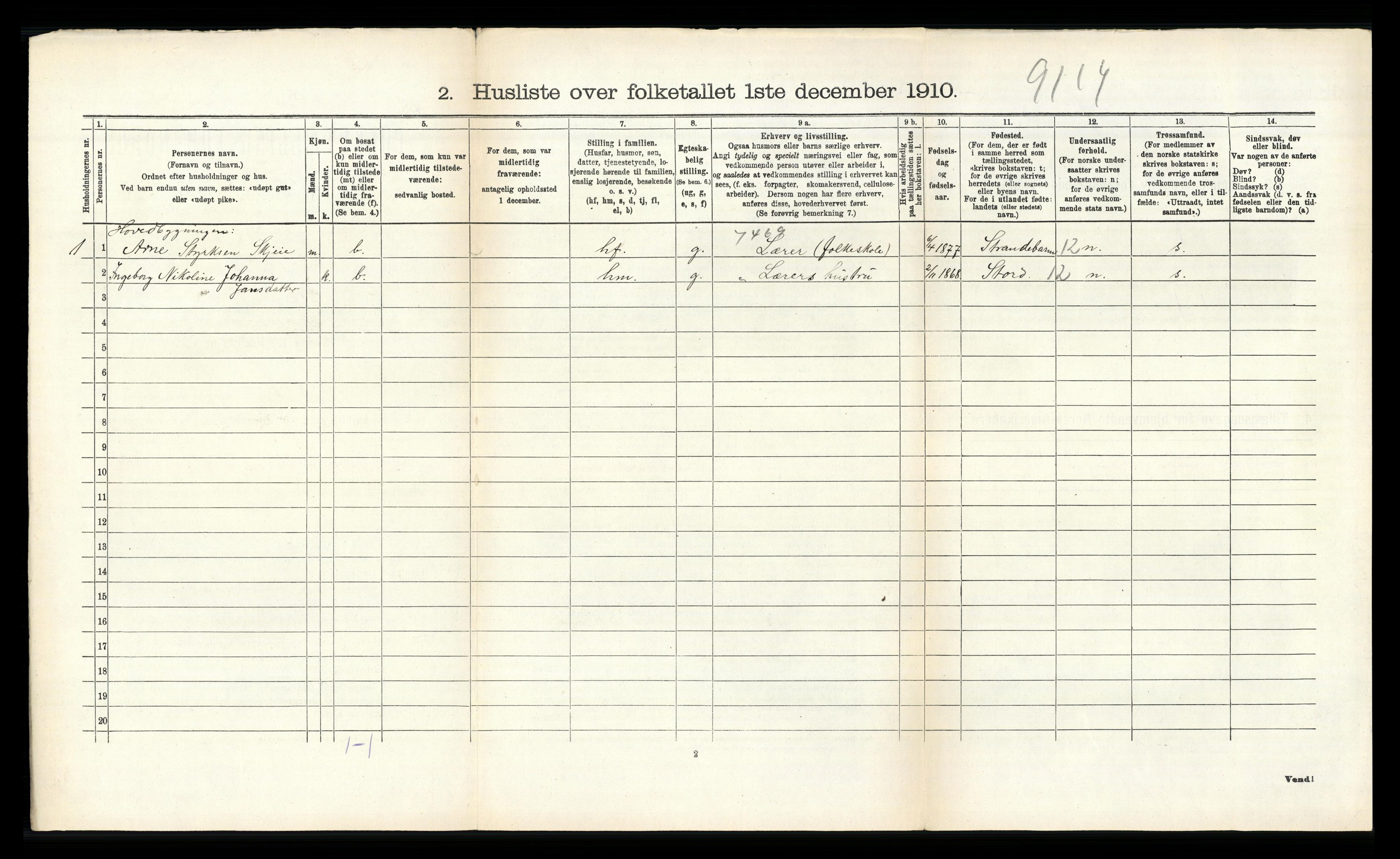 RA, 1910 census for Os, 1910, p. 573