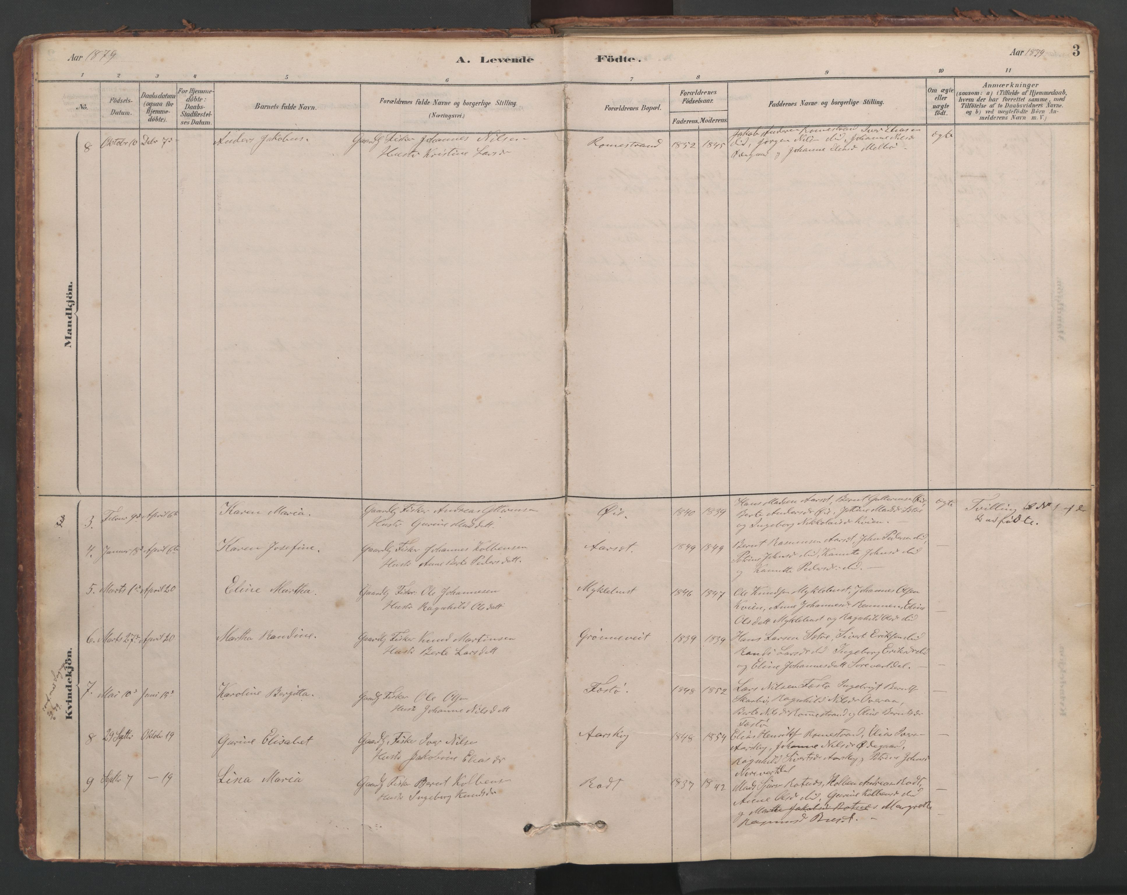 Ministerialprotokoller, klokkerbøker og fødselsregistre - Møre og Romsdal, AV/SAT-A-1454/514/L0201: Parish register (copy) no. 514C01, 1878-1919, p. 3