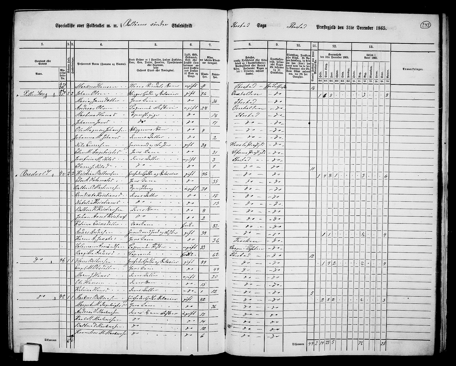 RA, 1865 census for Ibestad, 1865, p. 223