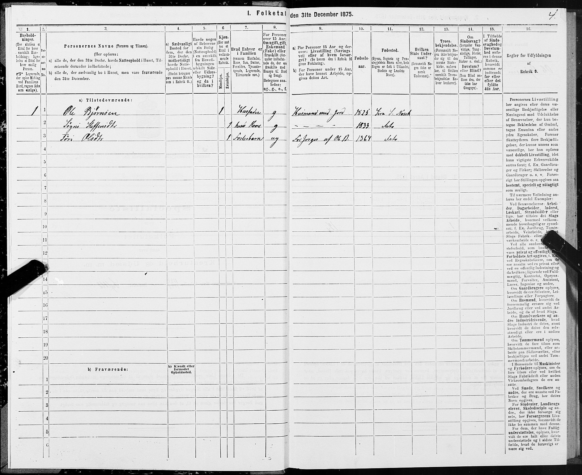 SAT, 1875 census for 1543P Nesset, 1875, p. 3004