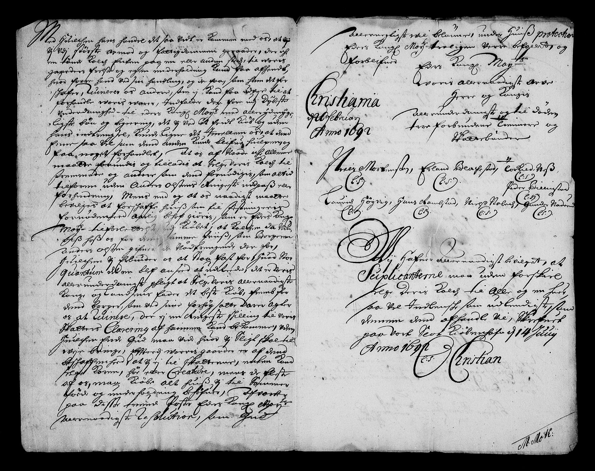 Stattholderembetet 1572-1771, RA/EA-2870/Af/L0004: Avskrifter av vedlegg til originale supplikker, nummerert i samsvar med supplikkbøkene, 1691-1694, p. 297
