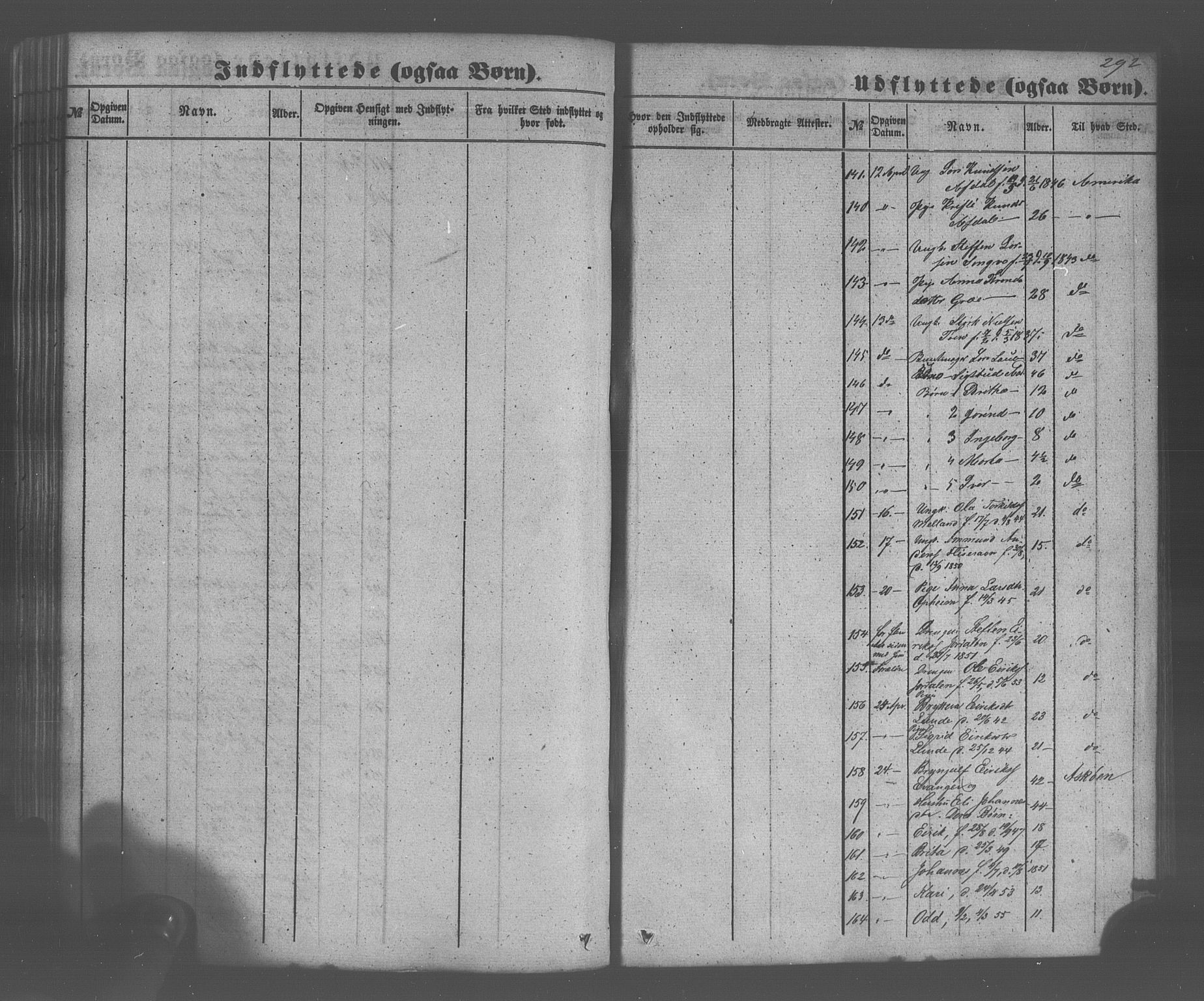 Voss sokneprestembete, SAB/A-79001/H/Haa: Parish register (official) no. A 20, 1855-1886, p. 292