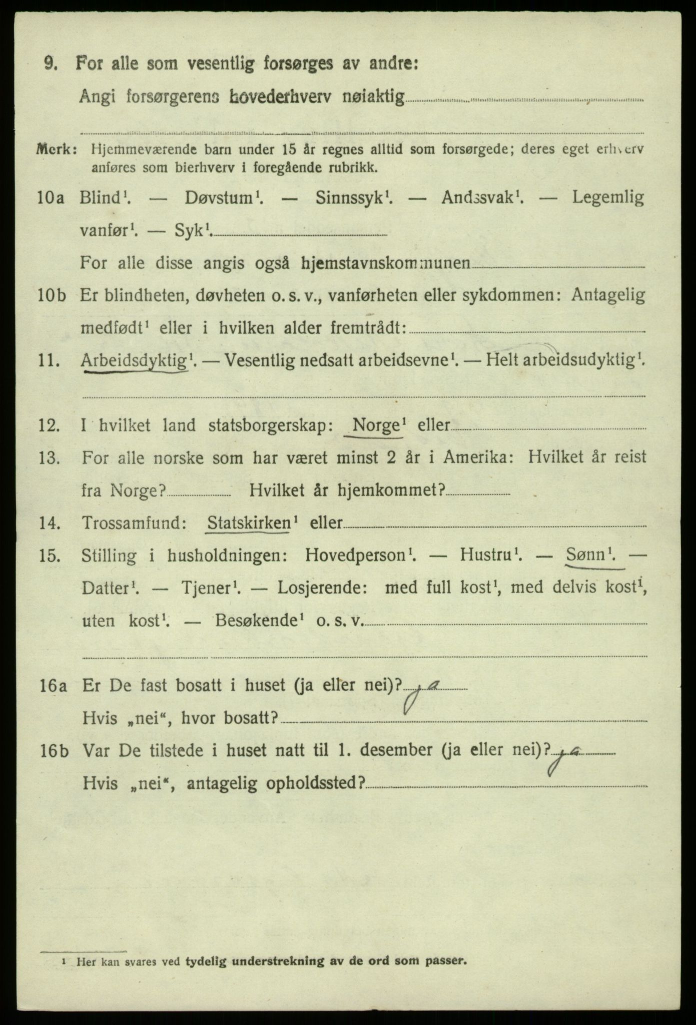 SAB, 1920 census for Eidfjord, 1920, p. 735