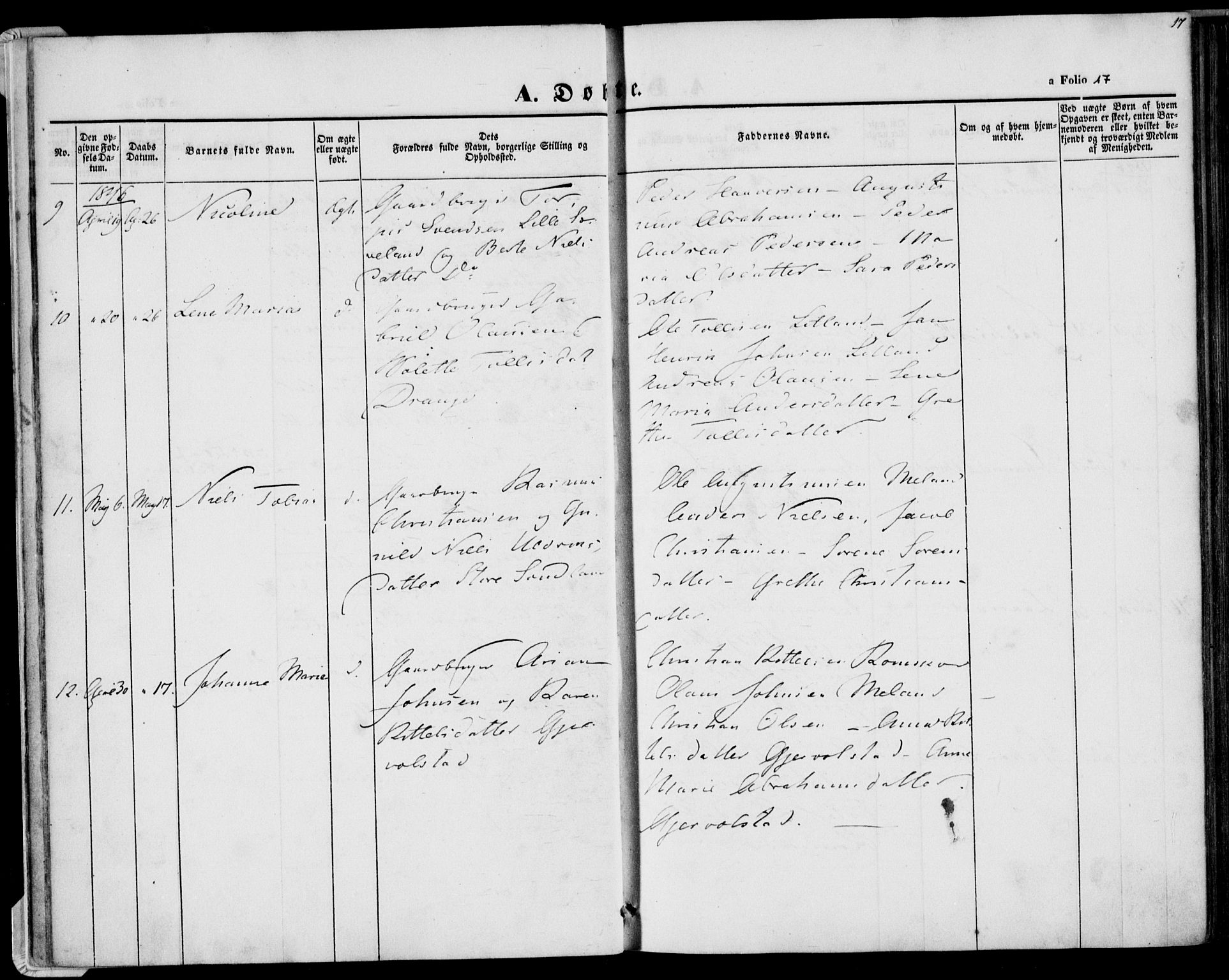 Herad sokneprestkontor, AV/SAK-1111-0018/F/Fa/Faa/L0004: Parish register (official) no. A 4, 1844-1853, p. 17