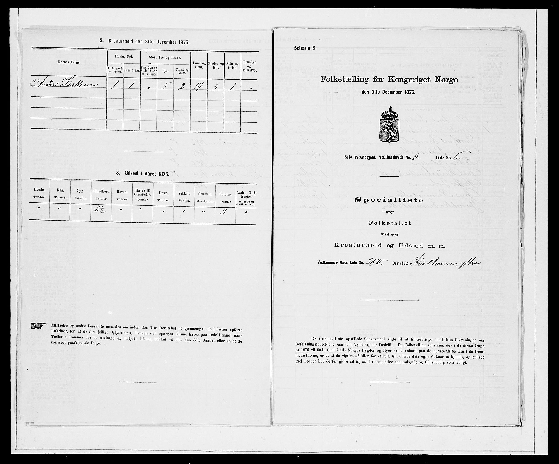 SAB, 1875 Census for 1441P Selje, 1875, p. 386