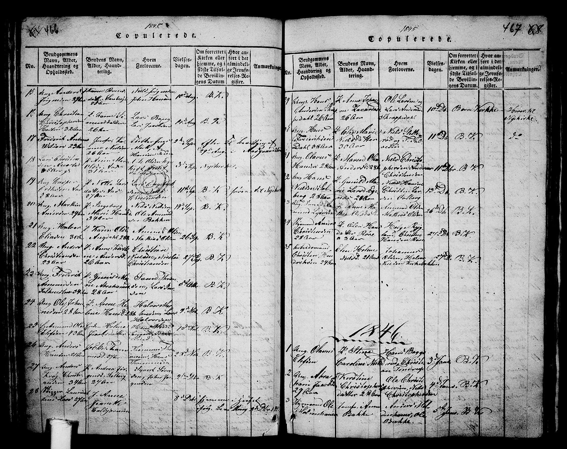 Borre kirkebøker, SAKO/A-338/G/Ga/L0001: Parish register (copy) no. I 1, 1815-1851, p. 466-467