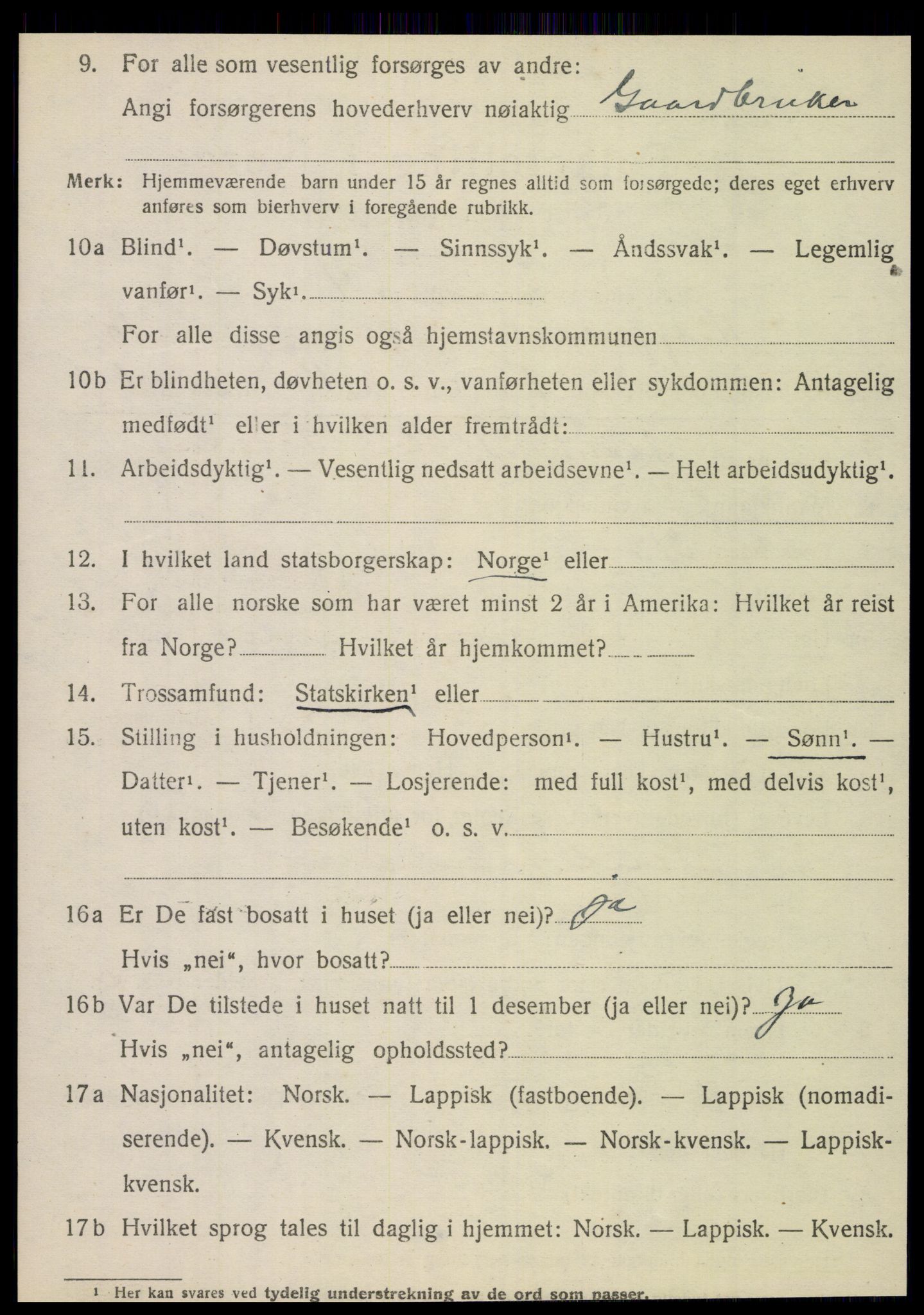 SAT, 1920 census for Hattfjelldal, 1920, p. 2287