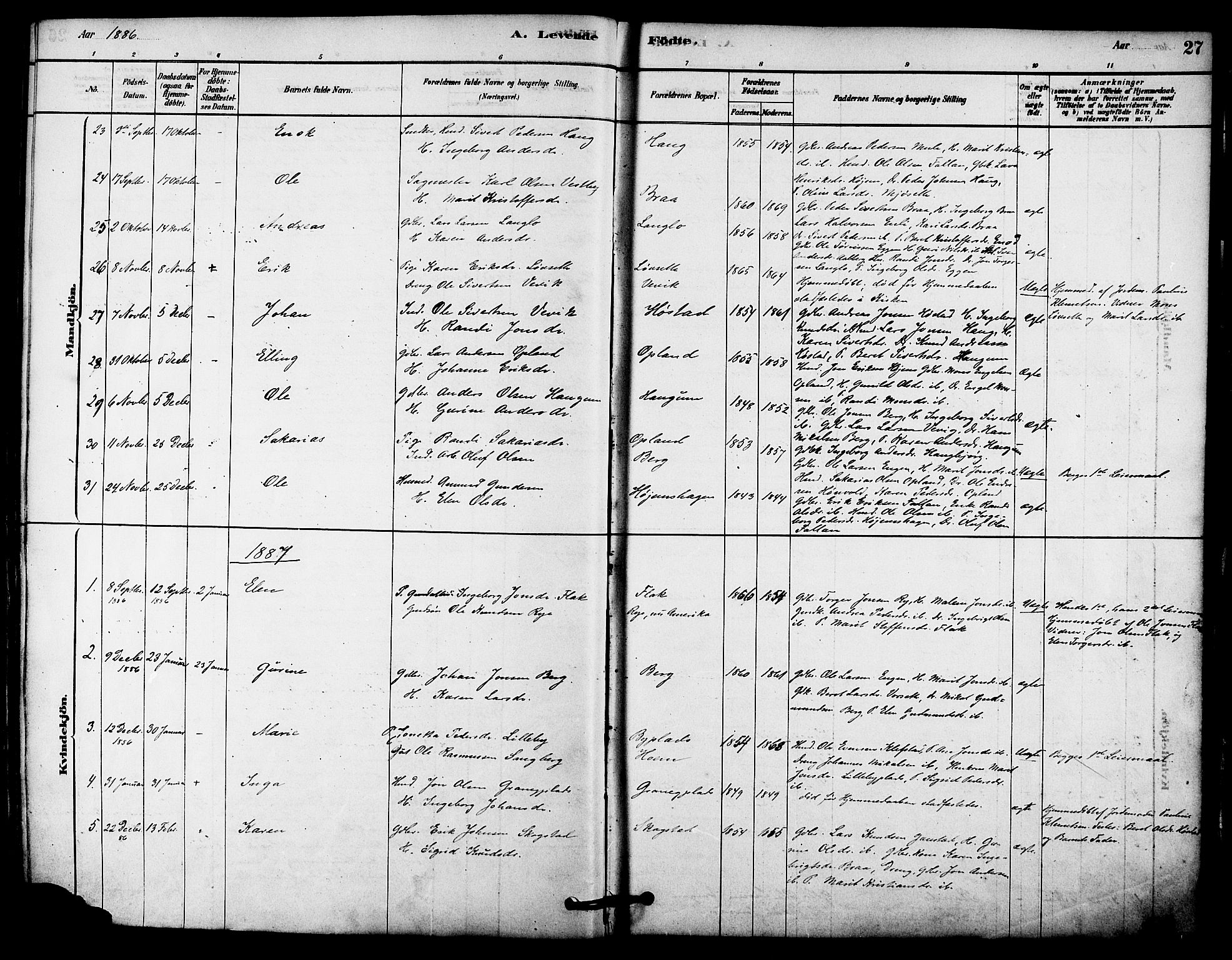 Ministerialprotokoller, klokkerbøker og fødselsregistre - Sør-Trøndelag, SAT/A-1456/612/L0378: Parish register (official) no. 612A10, 1878-1897, p. 27