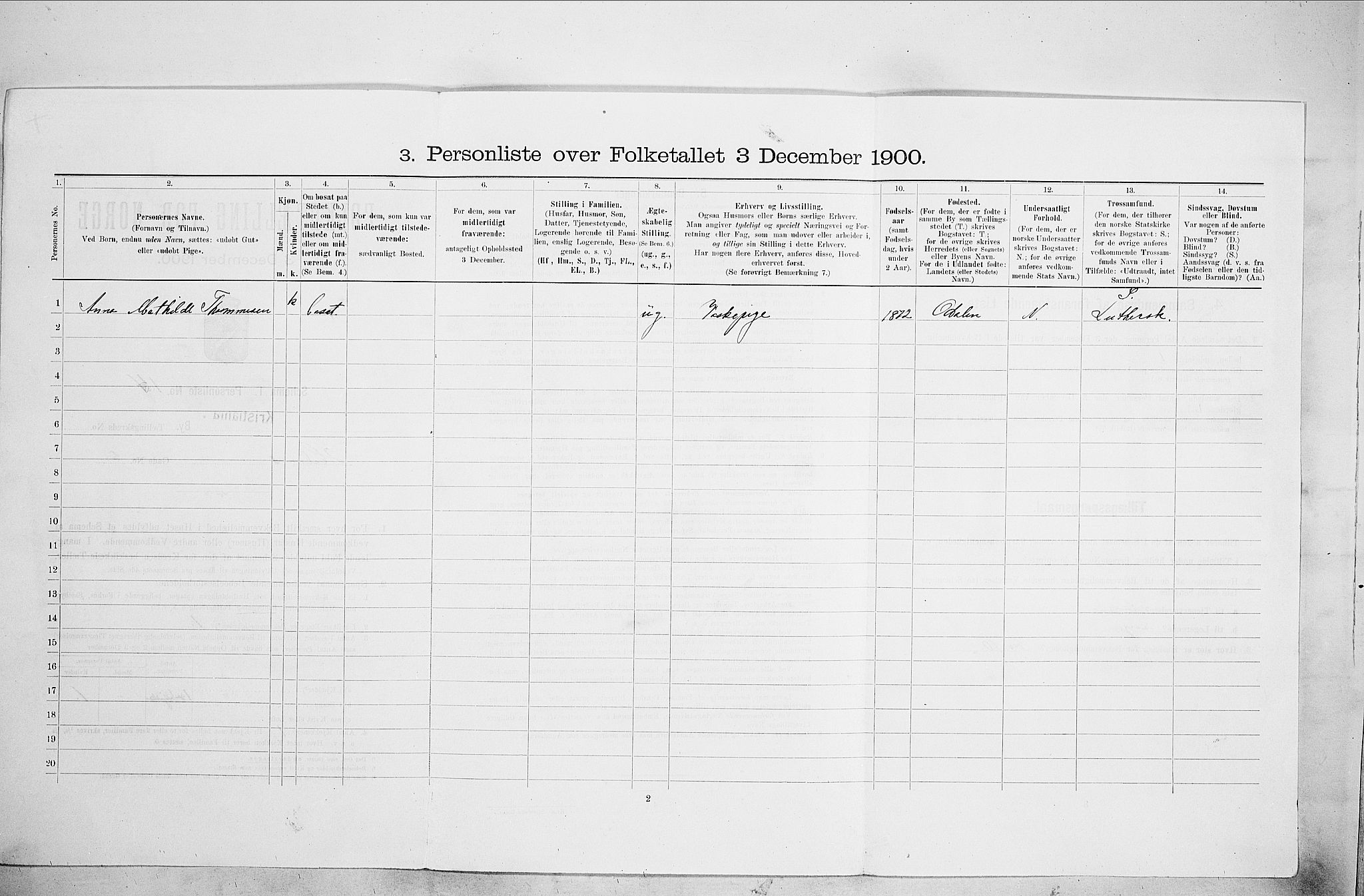 SAO, 1900 census for Kristiania, 1900, p. 38433