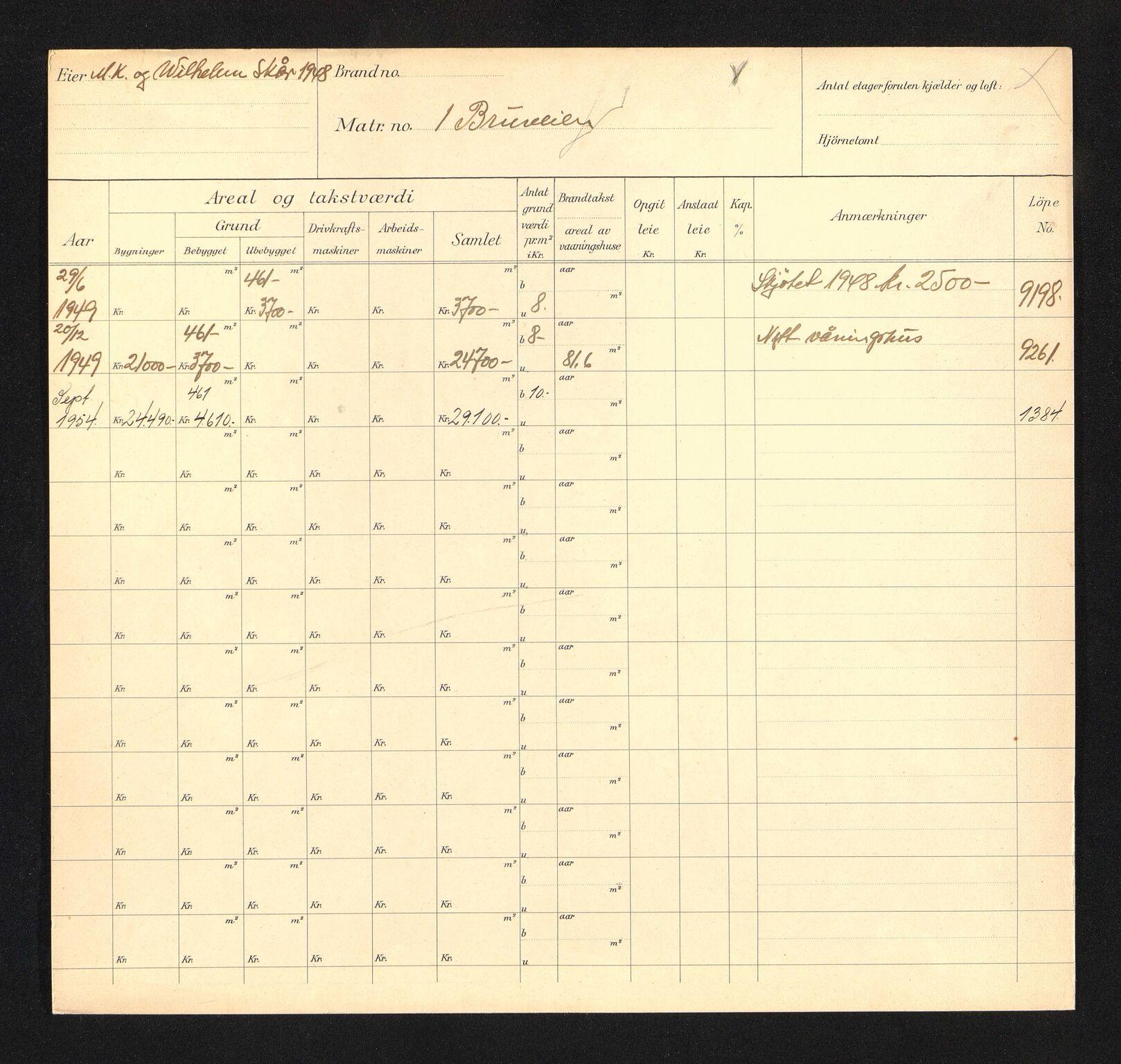 Stavanger kommune. Skattetakstvesenet, BYST/A-0440/F/Fa/Faa/L0006/0005: Skattetakstkort / Bruveien 1 - Brødregata 23