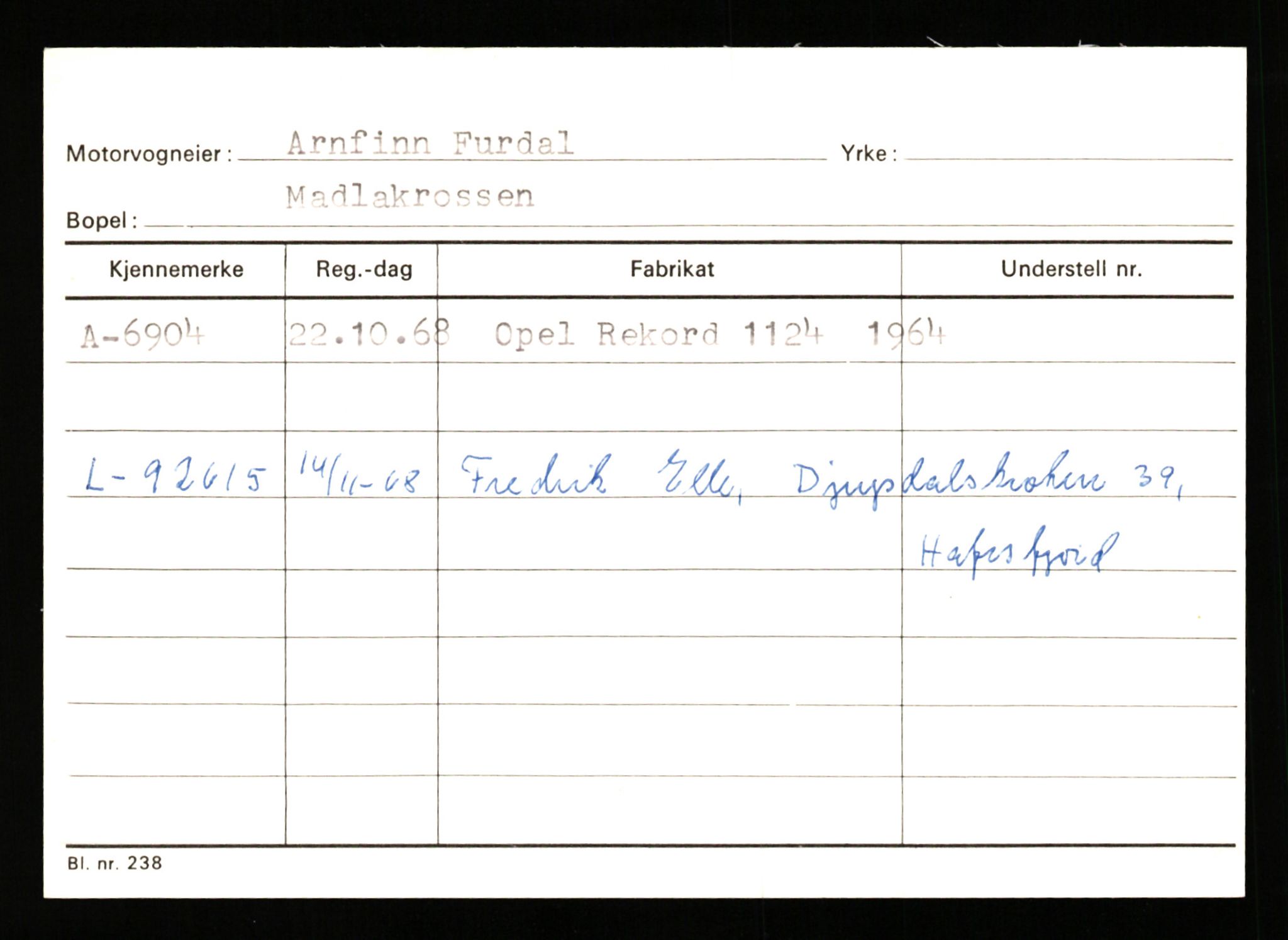 Stavanger trafikkstasjon, AV/SAST-A-101942/0/G/L0002: Registreringsnummer: 5791 - 10405, 1930-1971, p. 453