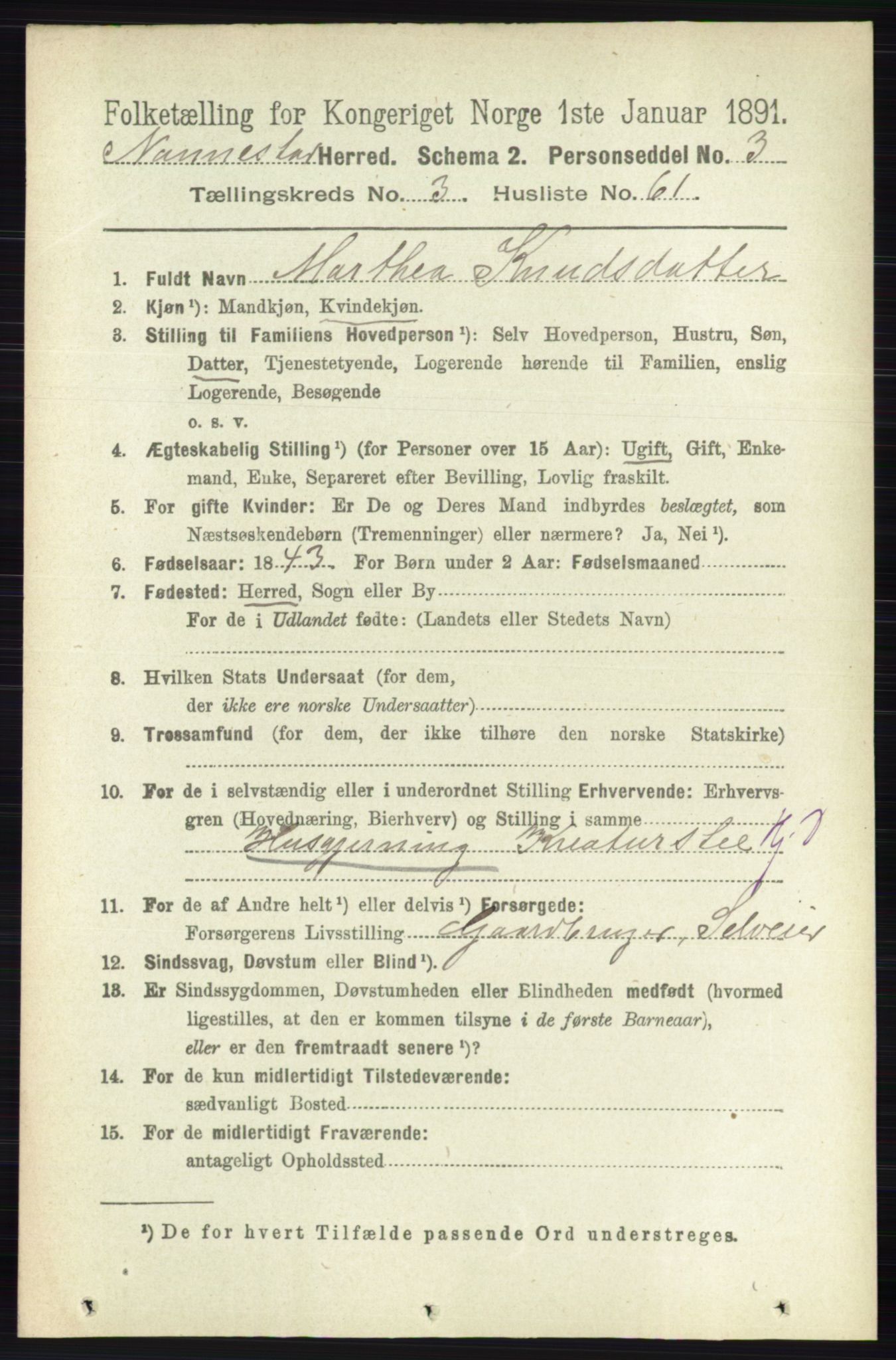 RA, 1891 census for 0238 Nannestad, 1891, p. 1820