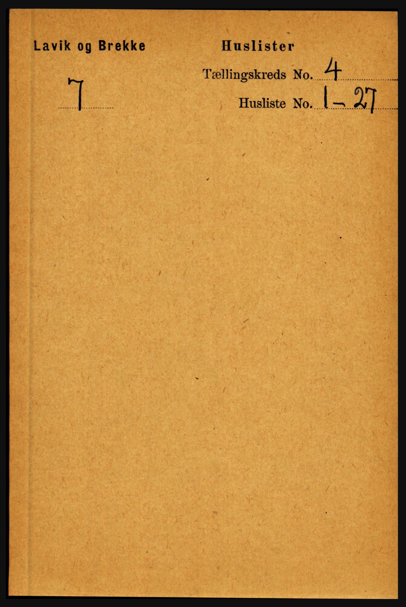 RA, 1891 census for 1415 Lavik og Brekke, 1891, p. 754
