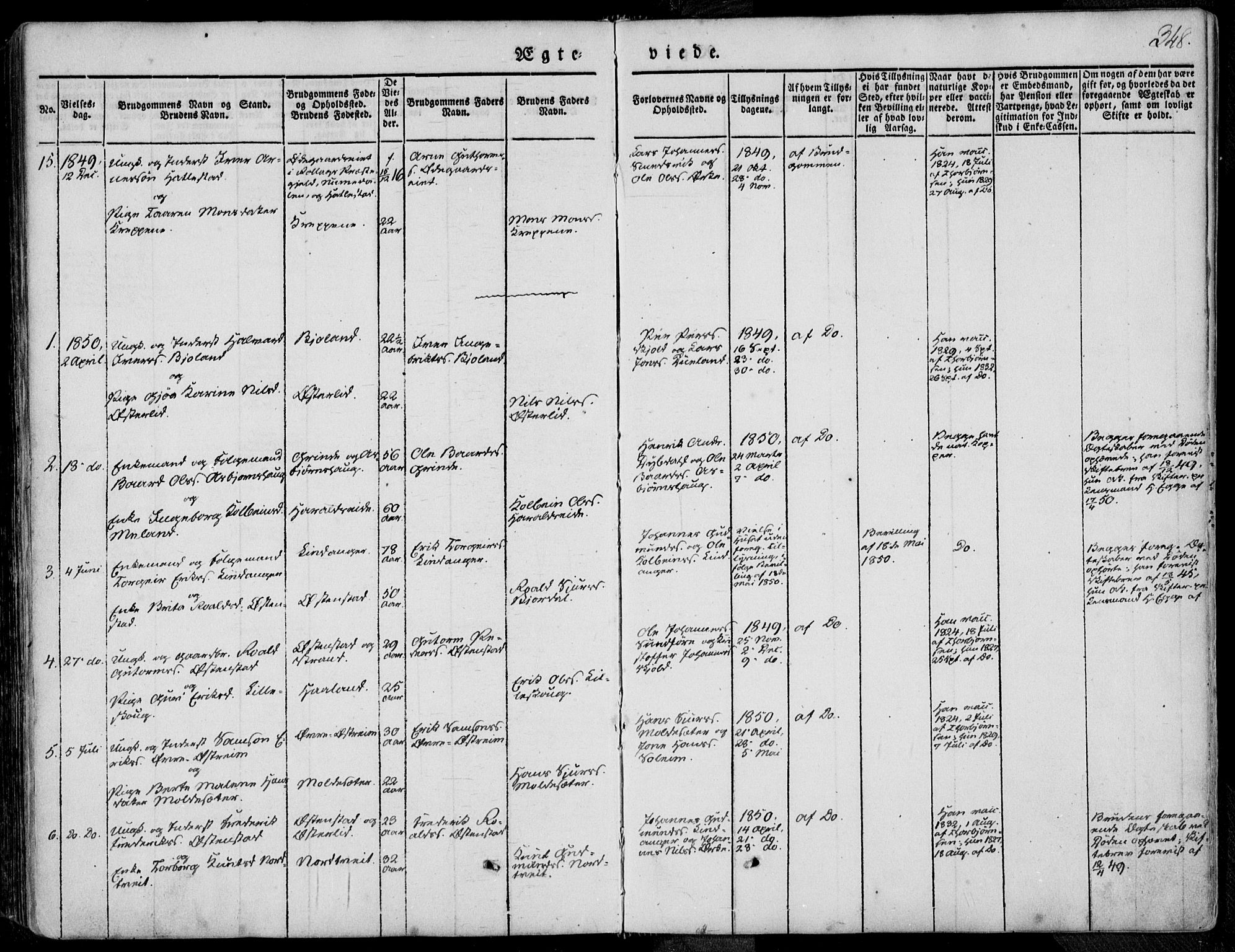 Skjold sokneprestkontor, AV/SAST-A-101847/H/Ha/Haa/L0006: Parish register (official) no. A 6.1, 1835-1858, p. 348