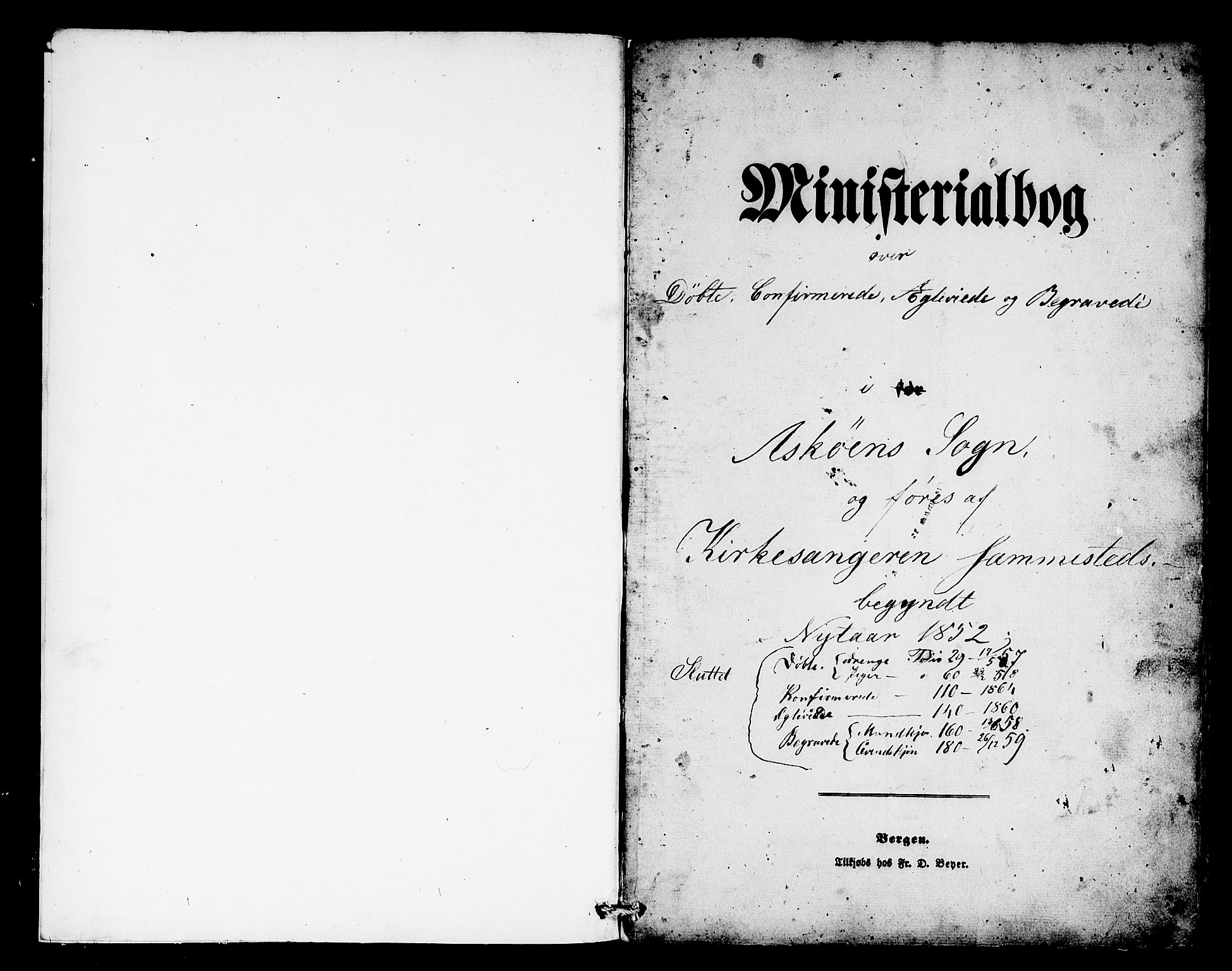 Askøy Sokneprestembete, SAB/A-74101/H/Ha/Hab/Haba/L0004: Parish register (copy) no. A 4, 1852-1864