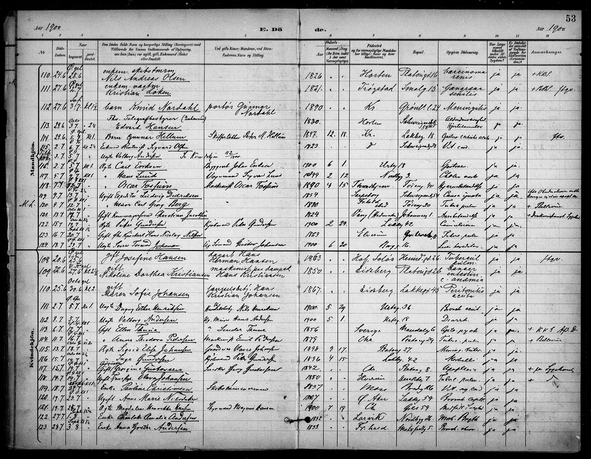 Grønland prestekontor Kirkebøker, AV/SAO-A-10848/F/Fa/L0016: Parish register (official) no. 16, 1898-1918, p. 53