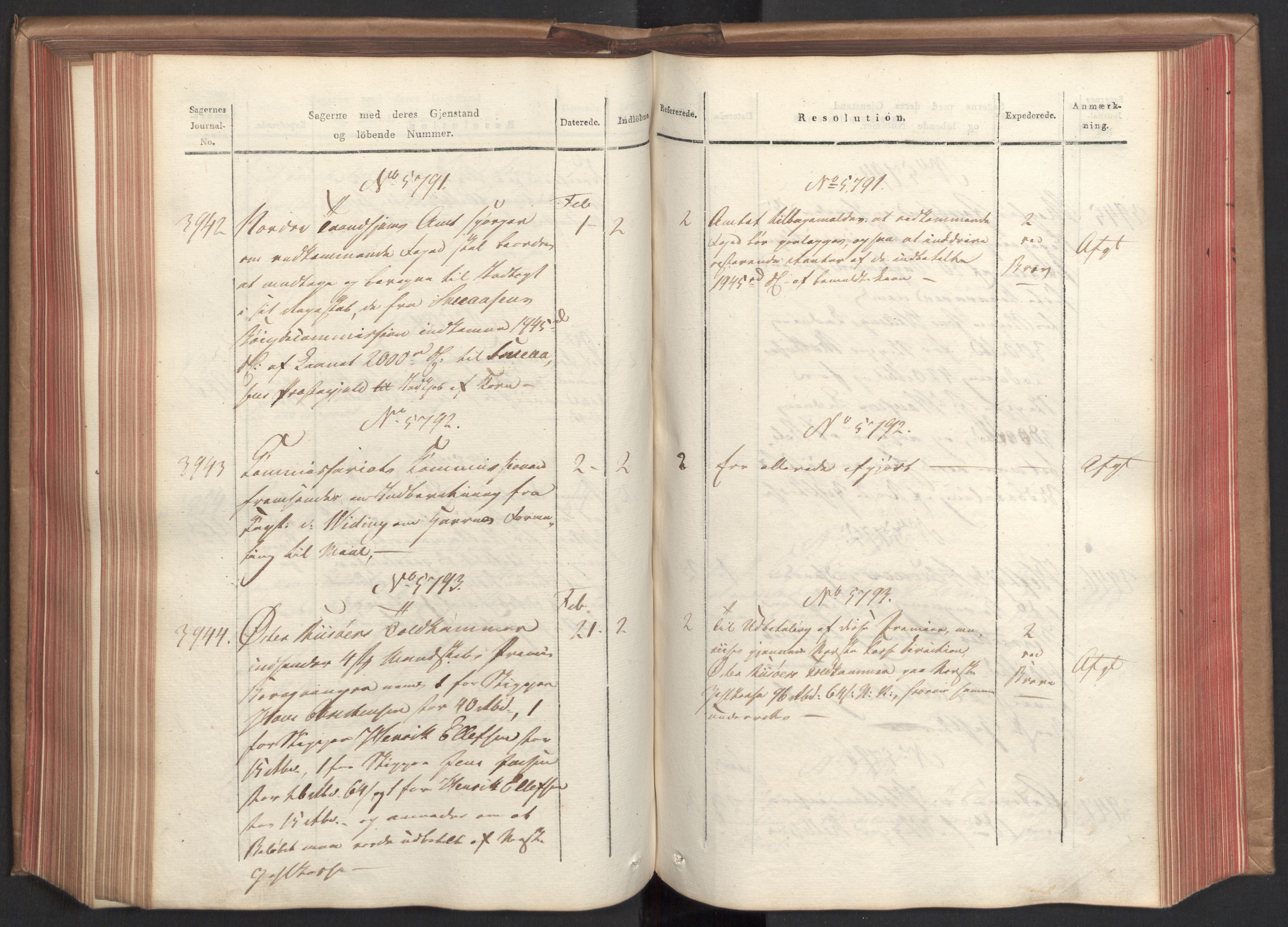 Stattholderembetet 1810-1814, 2. kontor (Kontor B), AV/RA-EA-5432/Ab/L0009: Referatprotokoll,  j.nr. 3539-3951,  l.nr. 5315-5800, 1813-1814, p. 202