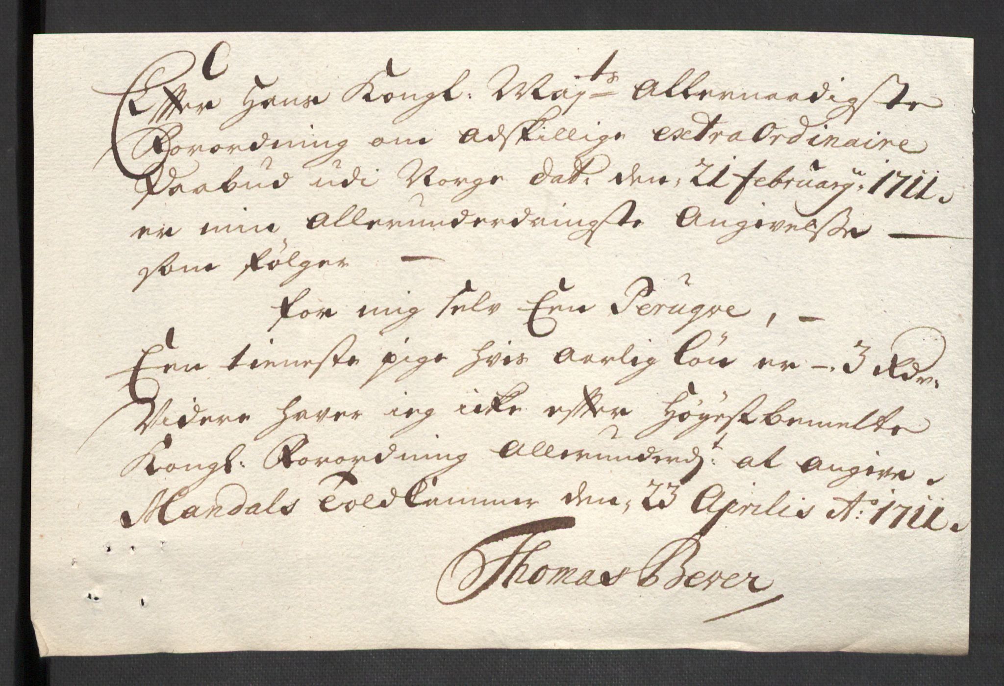 Rentekammeret inntil 1814, Reviderte regnskaper, Fogderegnskap, AV/RA-EA-4092/R43/L2554: Fogderegnskap Lista og Mandal, 1711, p. 462