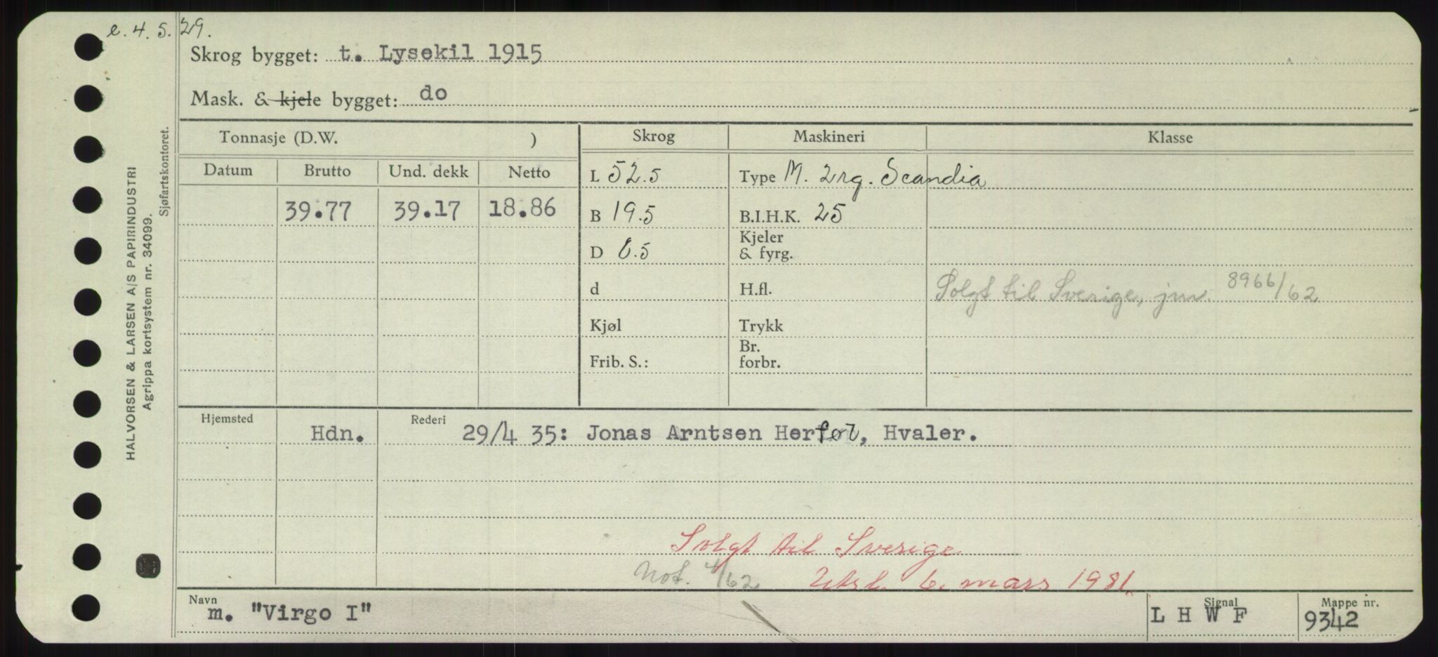 Sjøfartsdirektoratet med forløpere, Skipsmålingen, RA/S-1627/H/Hd/L0042: Fartøy, Vi-We, p. 49