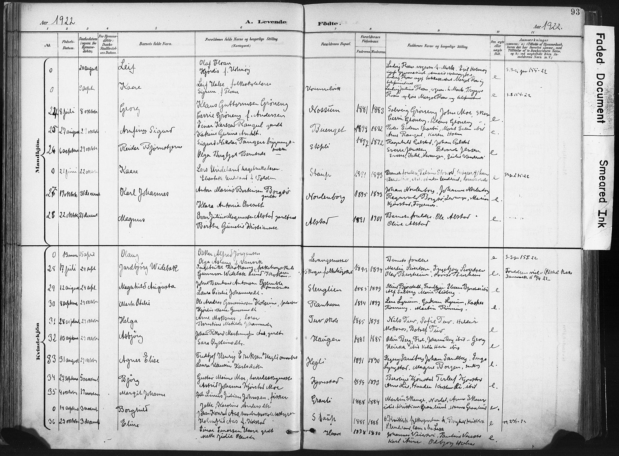 Ministerialprotokoller, klokkerbøker og fødselsregistre - Nord-Trøndelag, SAT/A-1458/717/L0162: Parish register (official) no. 717A12, 1898-1923, p. 93