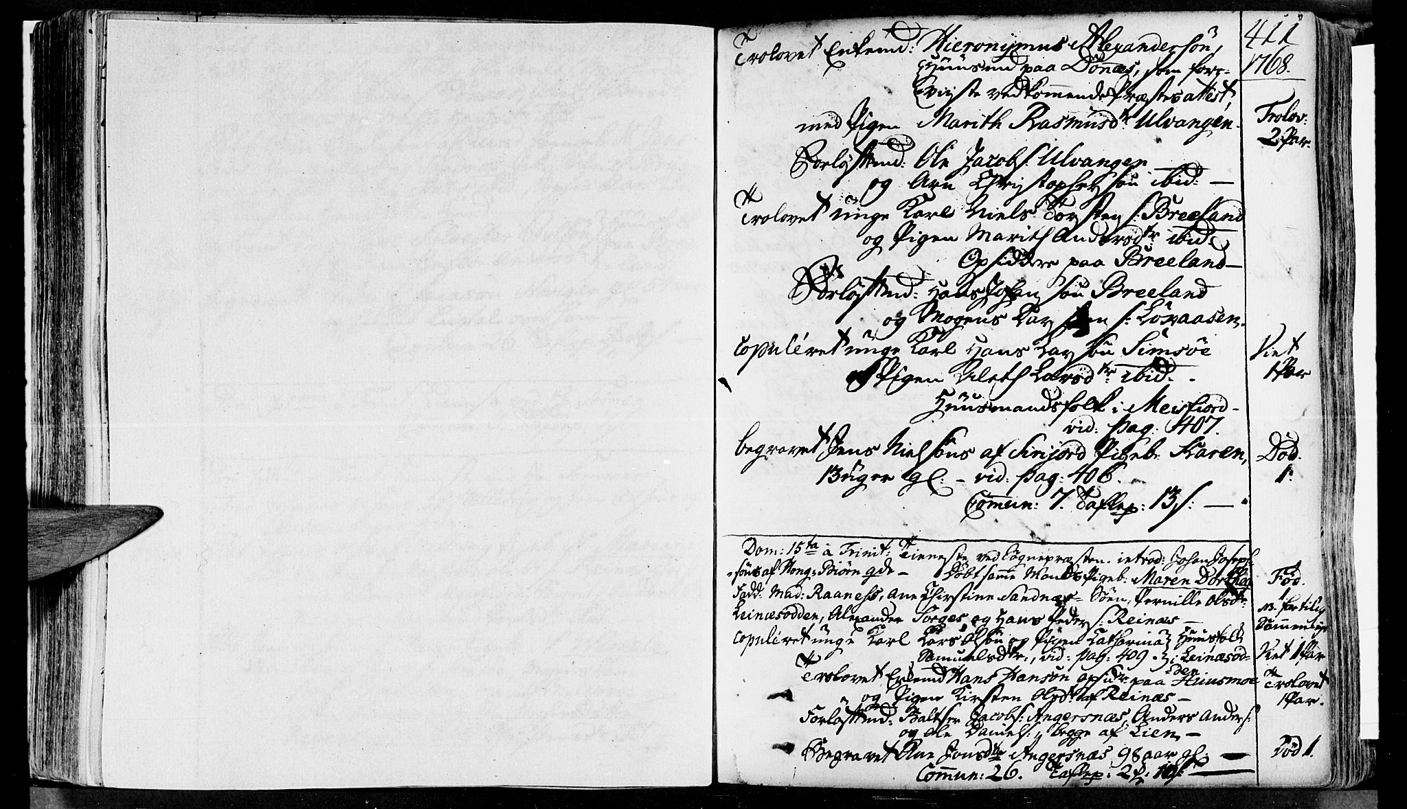 Ministerialprotokoller, klokkerbøker og fødselsregistre - Nordland, AV/SAT-A-1459/830/L0437: Parish register (official) no. 830A05 /2, 1768-1776, p. 411