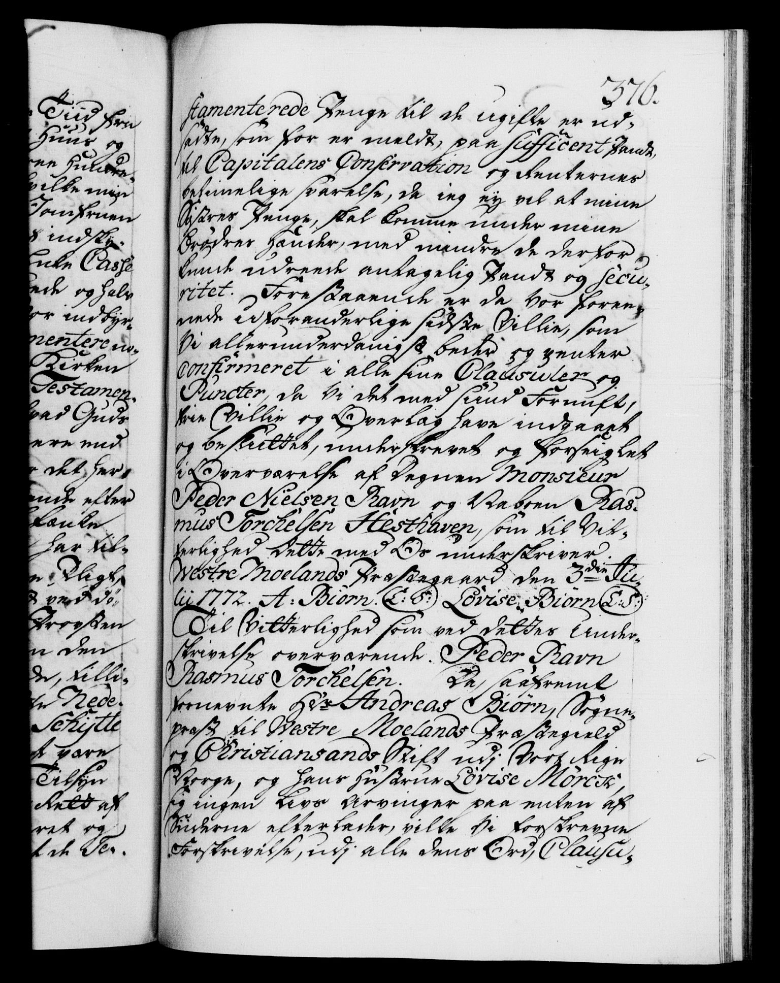 Danske Kanselli 1572-1799, RA/EA-3023/F/Fc/Fca/Fcaa/L0045: Norske registre "Norske eller 3. dept.s åpne brev, 1771-1773, p. 376a