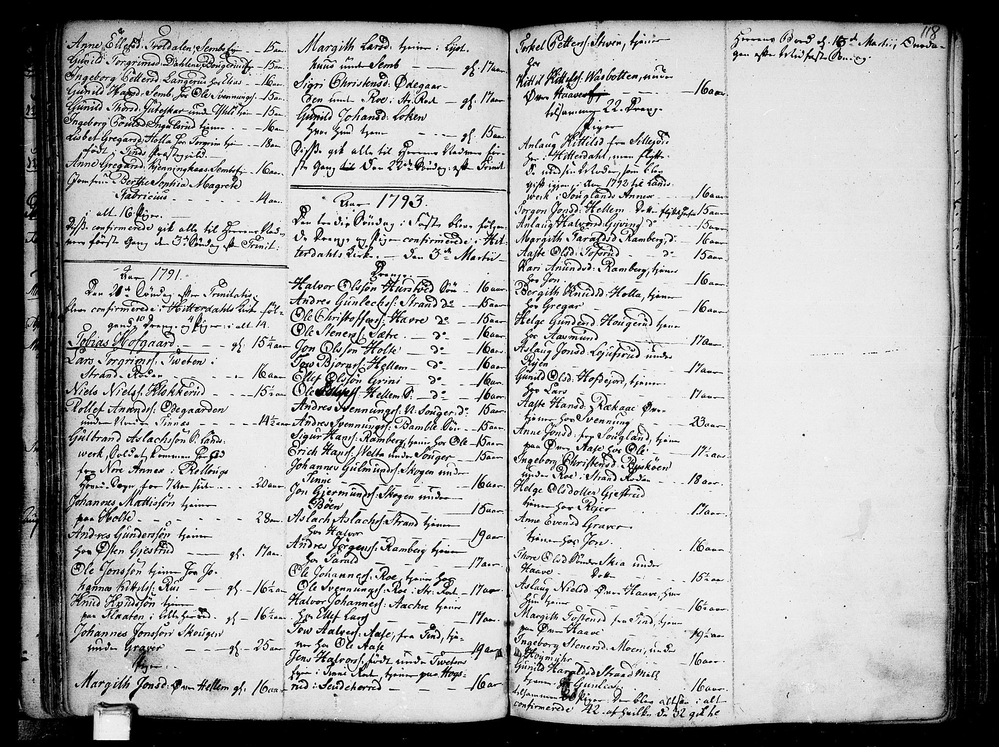 Heddal kirkebøker, SAKO/A-268/F/Fa/L0004: Parish register (official) no. I 4, 1784-1814, p. 118