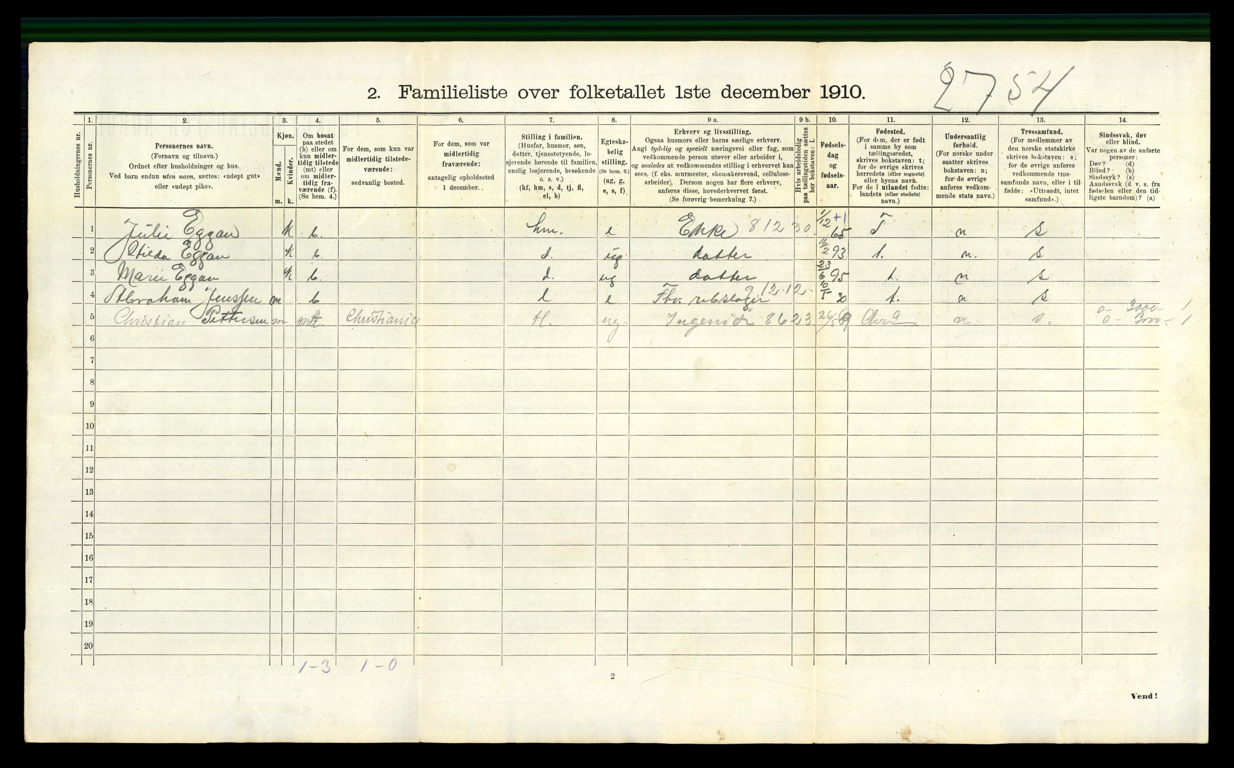 RA, 1910 census for Trondheim, 1910, p. 2682