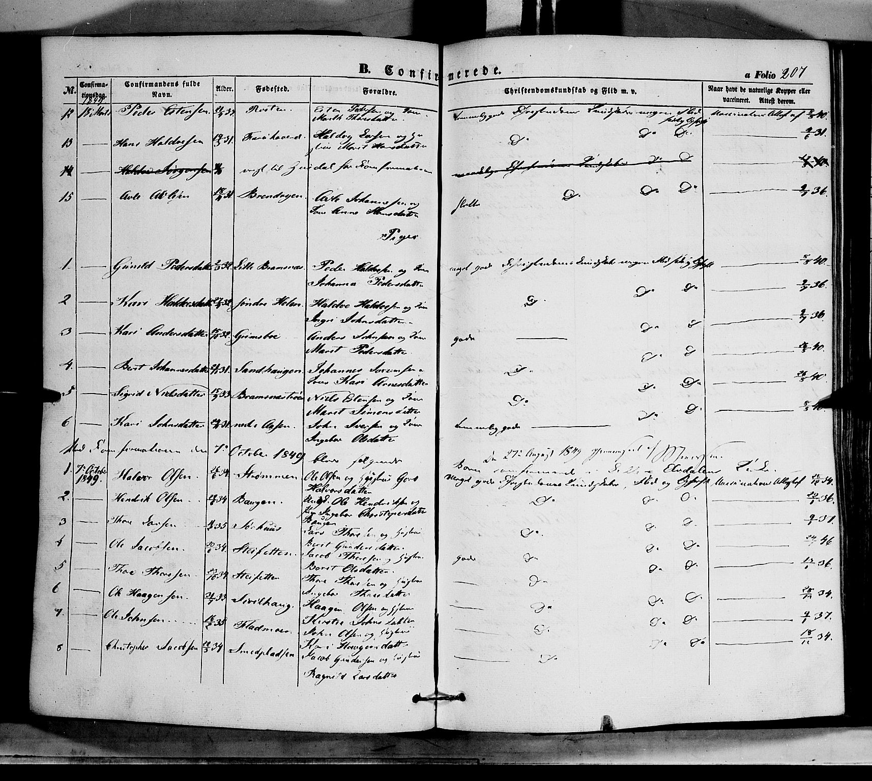 Tynset prestekontor, AV/SAH-PREST-058/H/Ha/Haa/L0020: Parish register (official) no. 20, 1848-1862, p. 207