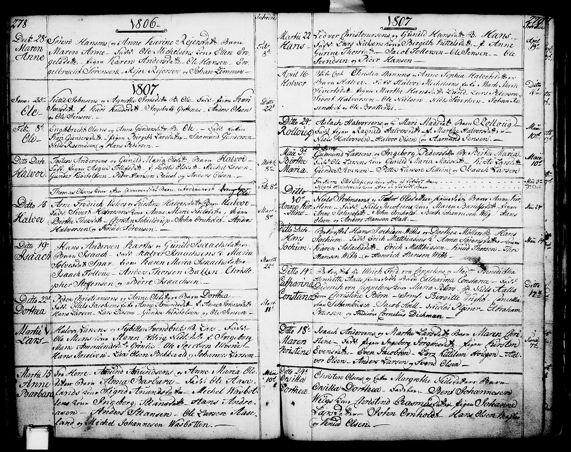 Porsgrunn kirkebøker , SAKO/A-104/F/Fa/L0002: Parish register (official) no. 2, 1764-1814, p. 278-279