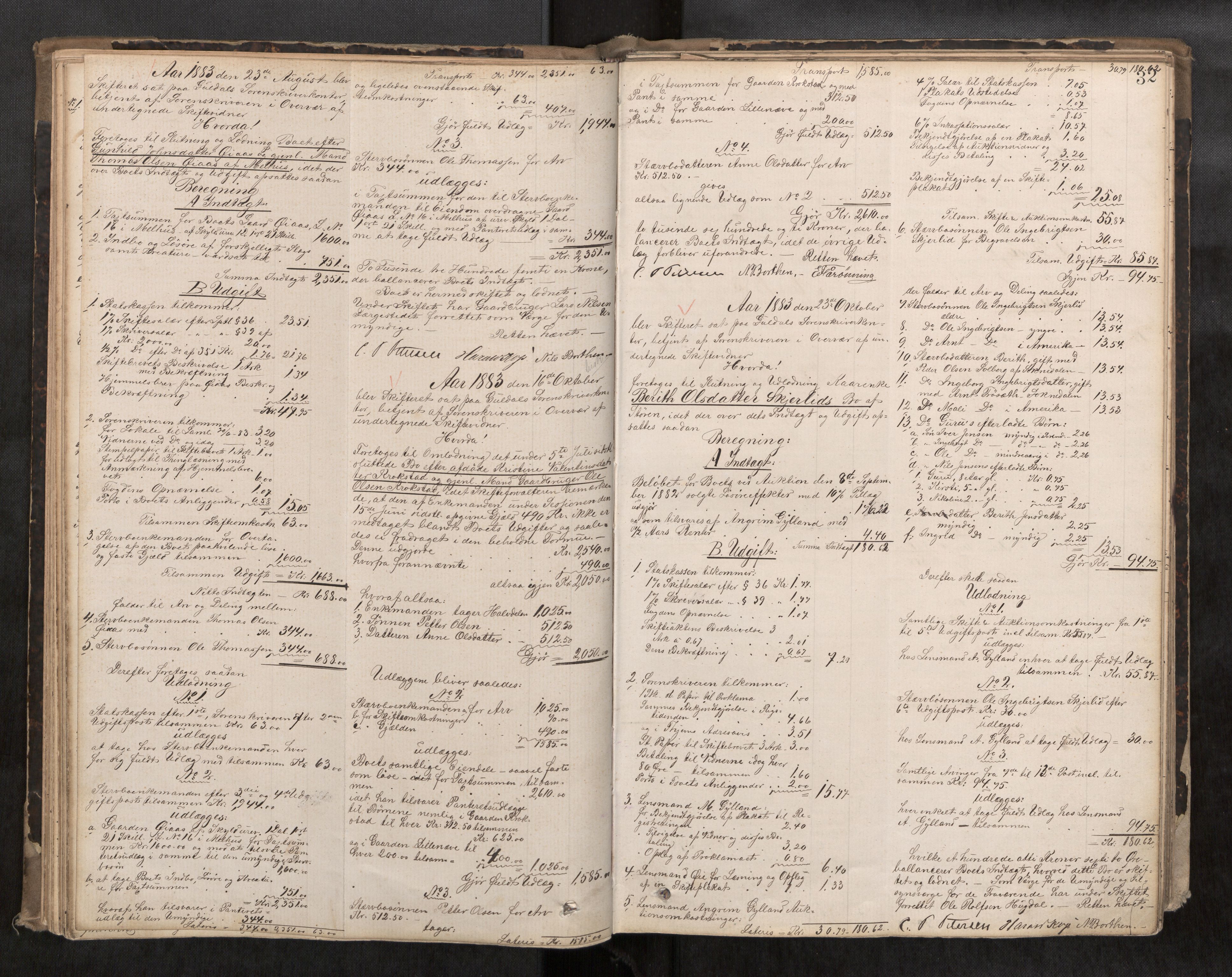 Gauldal sorenskriveri, AV/SAT-A-0014/1/3/3A/L0014: Skifteslutningsprotokoll  1, 1882-1889, p. 32