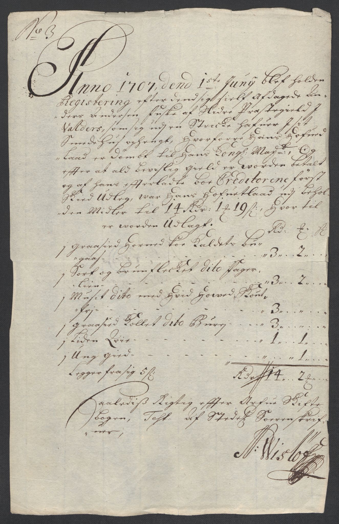 Rentekammeret inntil 1814, Reviderte regnskaper, Fogderegnskap, RA/EA-4092/R18/L1305: Fogderegnskap Hadeland, Toten og Valdres, 1707-1708, p. 24