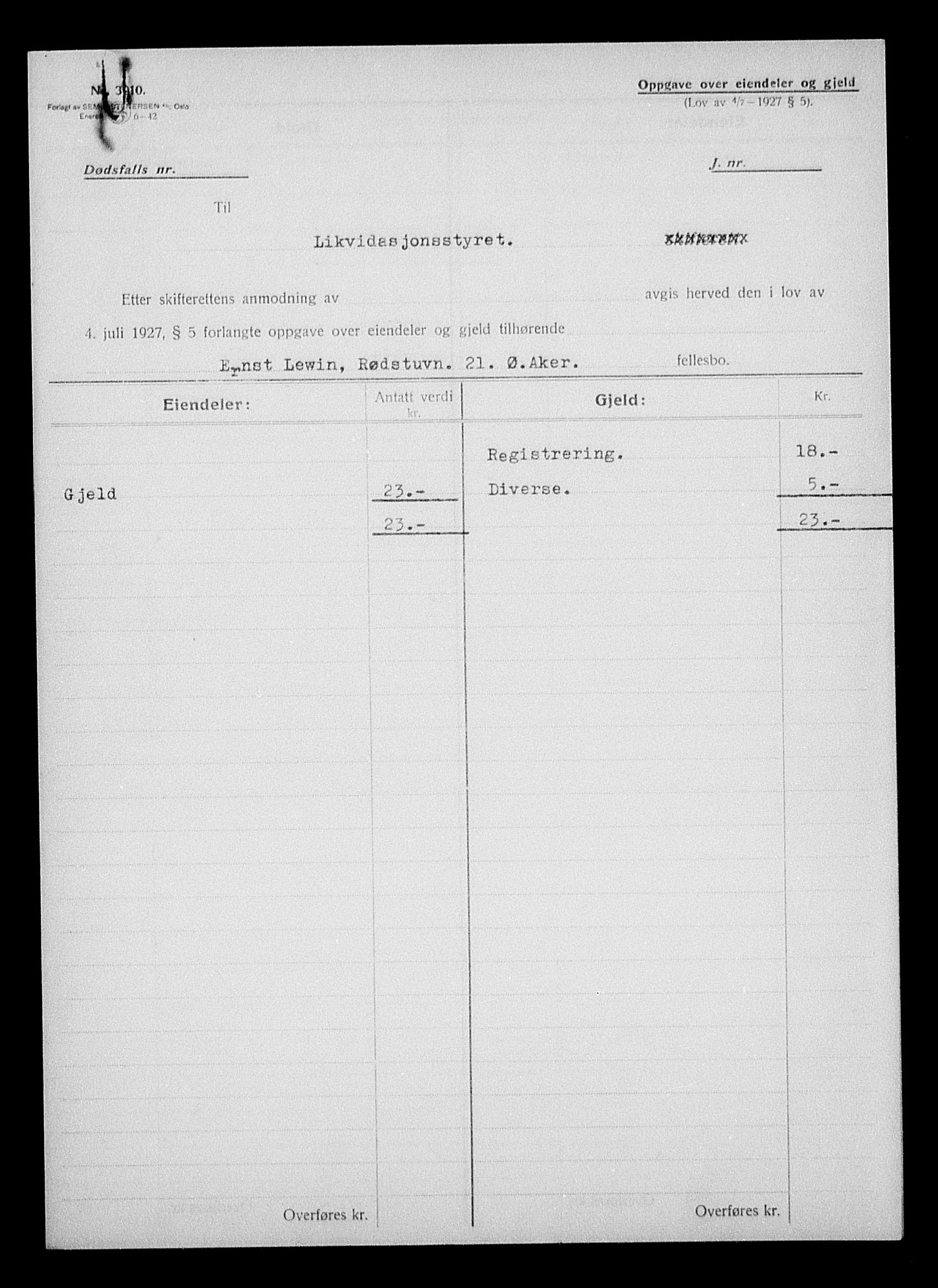 Justisdepartementet, Tilbakeføringskontoret for inndratte formuer, AV/RA-S-1564/H/Hc/Hcc/L0957: --, 1945-1947, p. 142