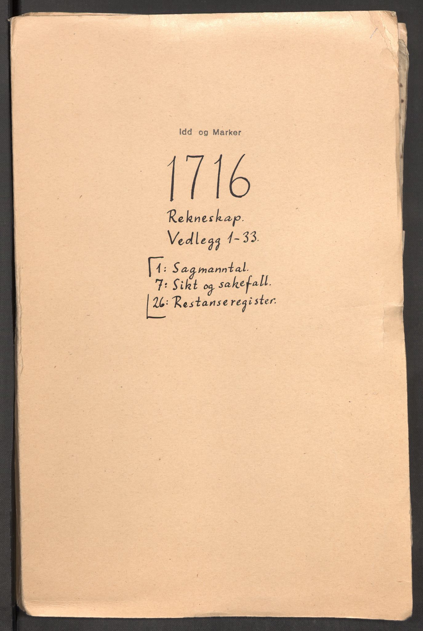 Rentekammeret inntil 1814, Reviderte regnskaper, Fogderegnskap, AV/RA-EA-4092/R01/L0023: Fogderegnskap Idd og Marker, 1715-1716, p. 271