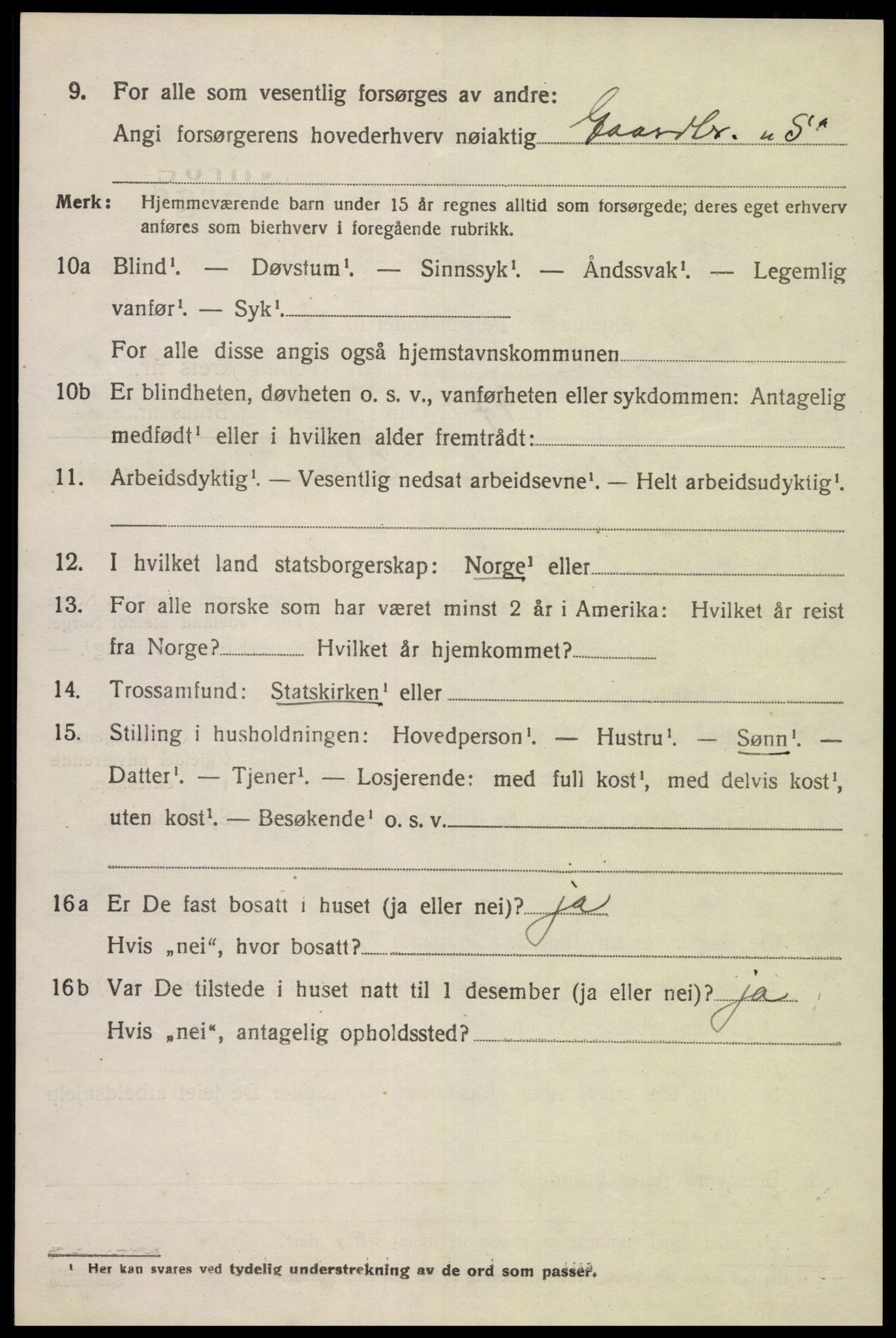 SAK, 1920 census for Herad, 1920, p. 2195