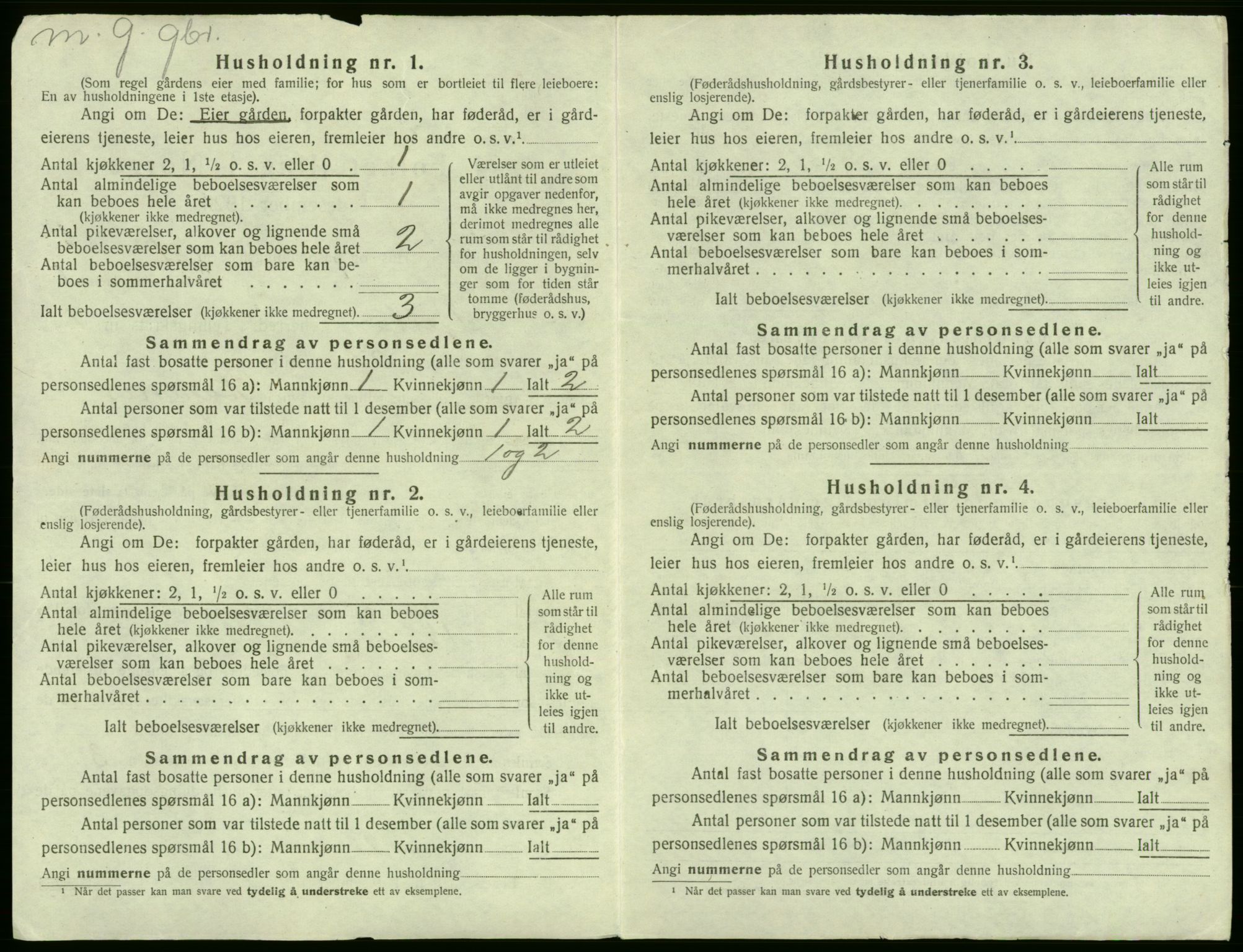 SAB, 1920 census for Fjell, 1920, p. 44