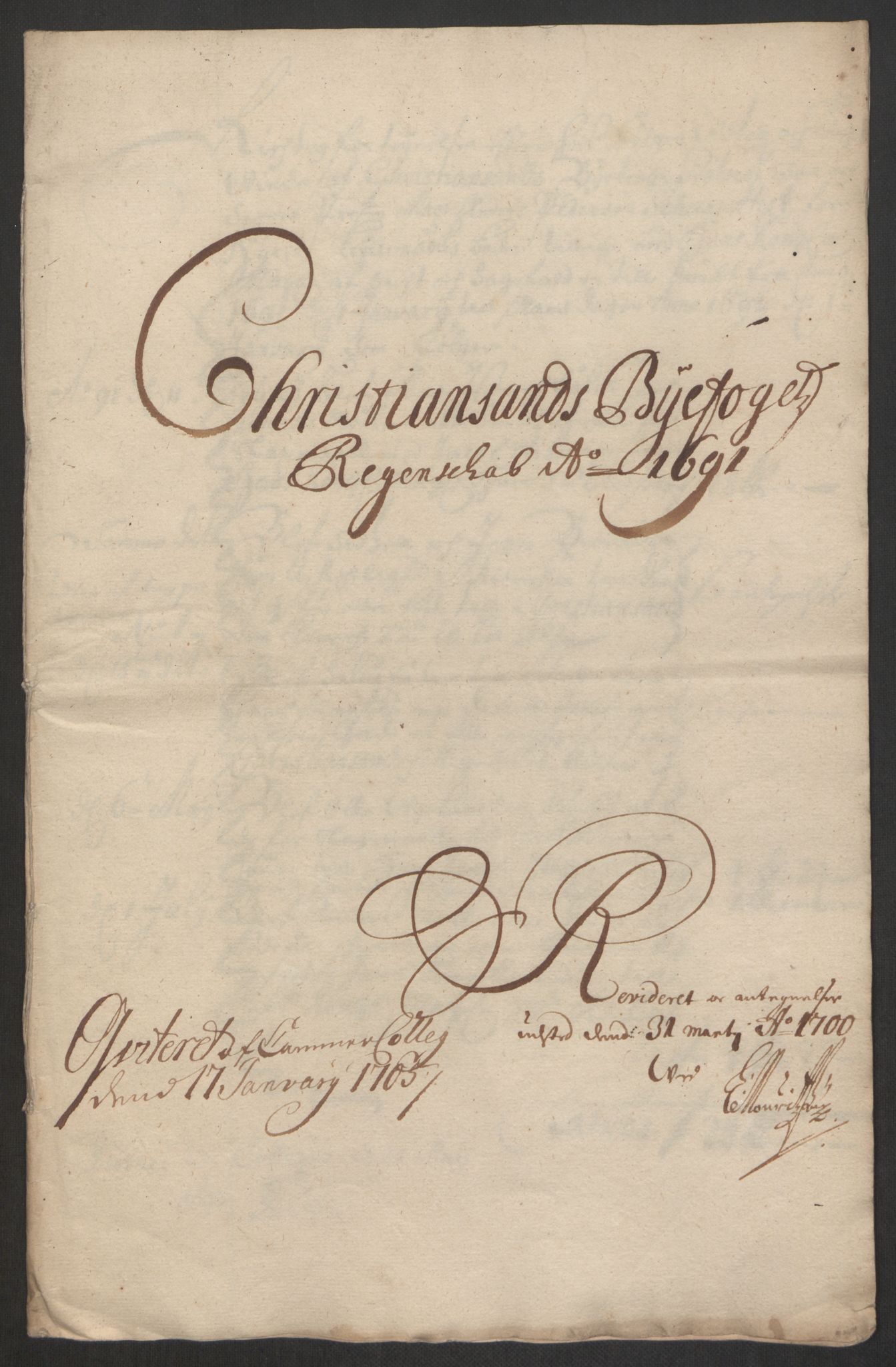 Rentekammeret inntil 1814, Reviderte regnskaper, Byregnskaper, AV/RA-EA-4066/R/Rm/L0285: [M18] Sikt og sakefall, 1681-1718, p. 138