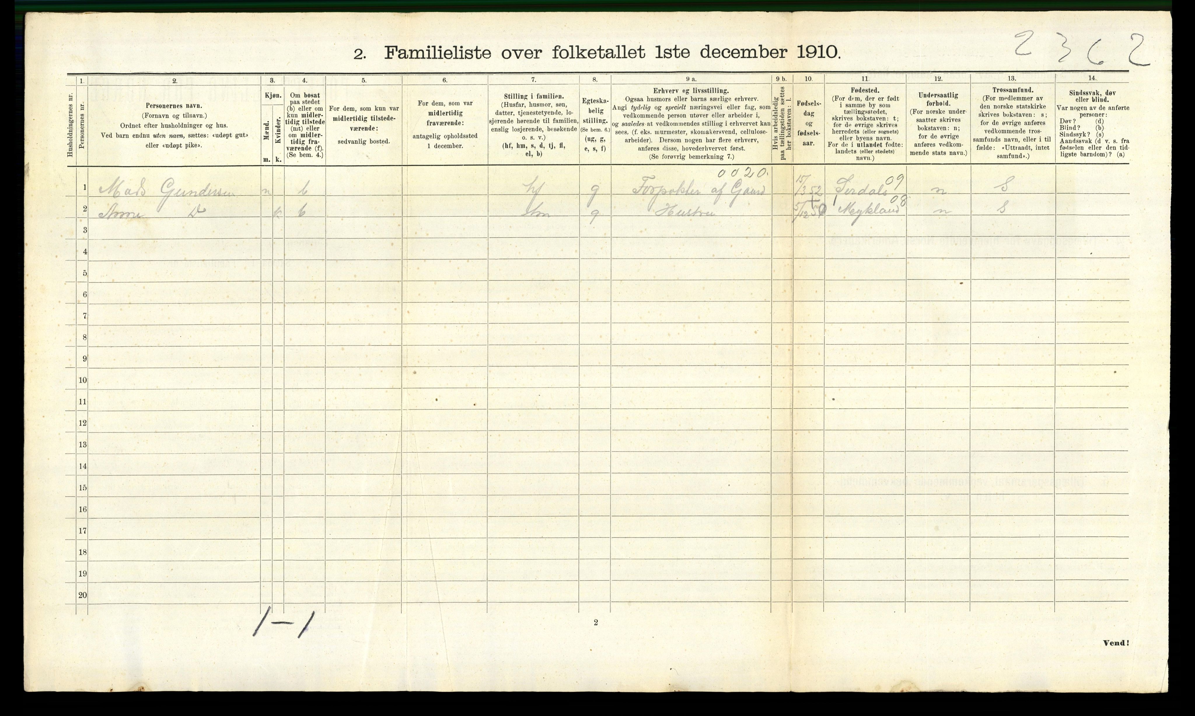 RA, 1910 census for Arendal, 1910, p. 3482