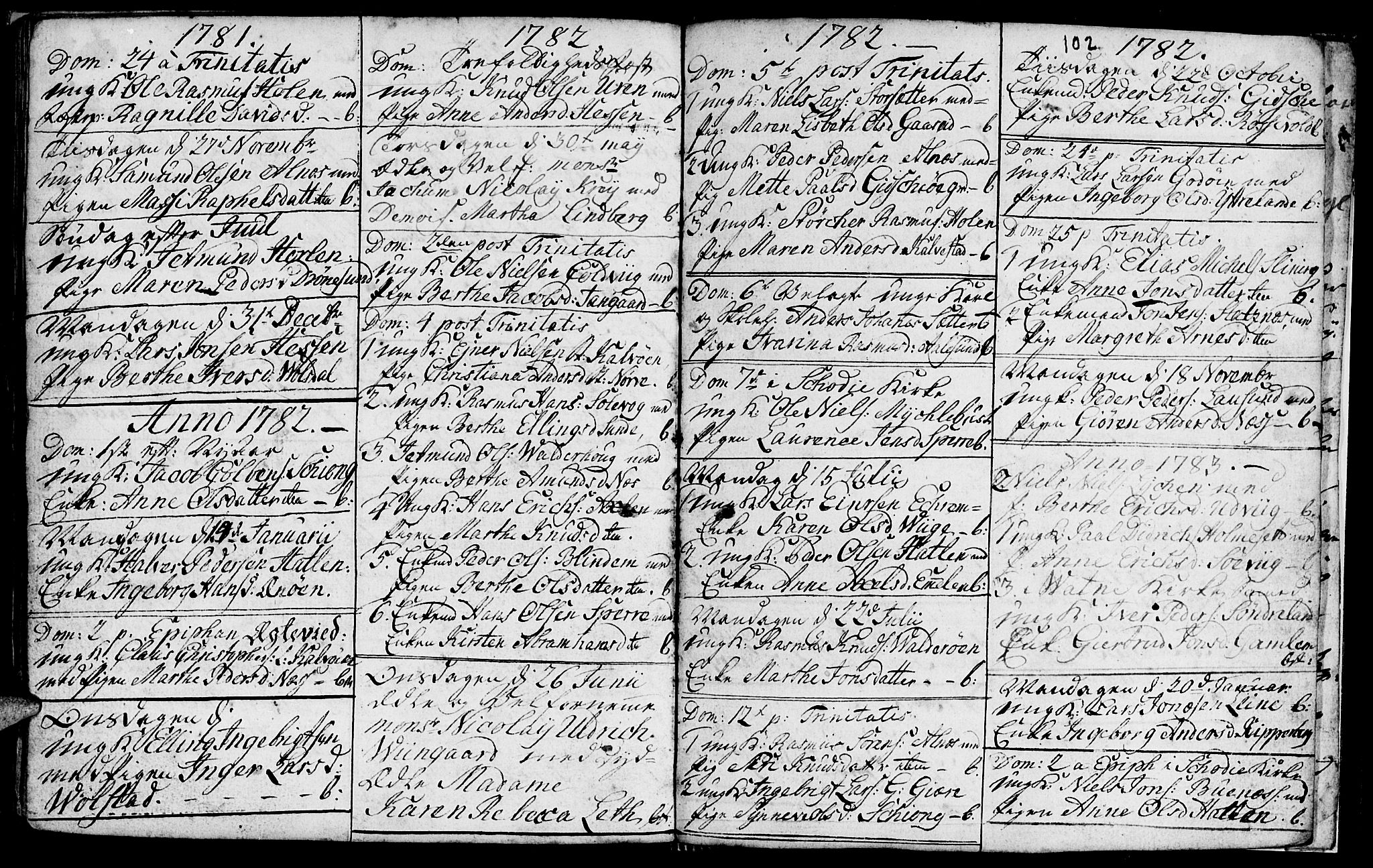 Ministerialprotokoller, klokkerbøker og fødselsregistre - Møre og Romsdal, AV/SAT-A-1454/528/L0420: Parish register (copy) no. 528C01, 1764-1784, p. 102