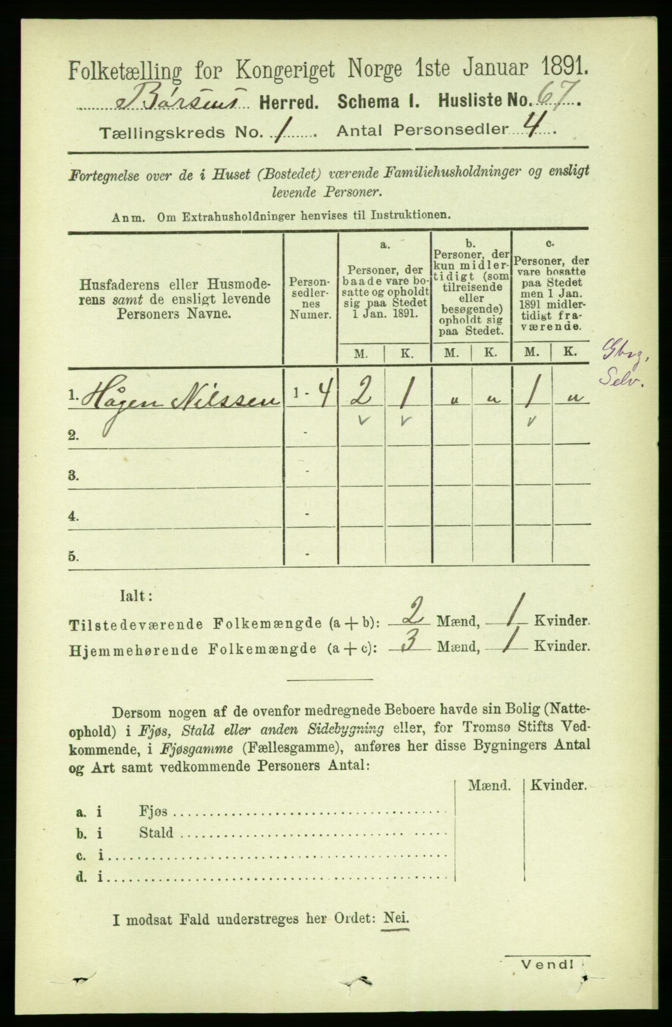 RA, 1891 census for 1658 Børsa, 1891, p. 85