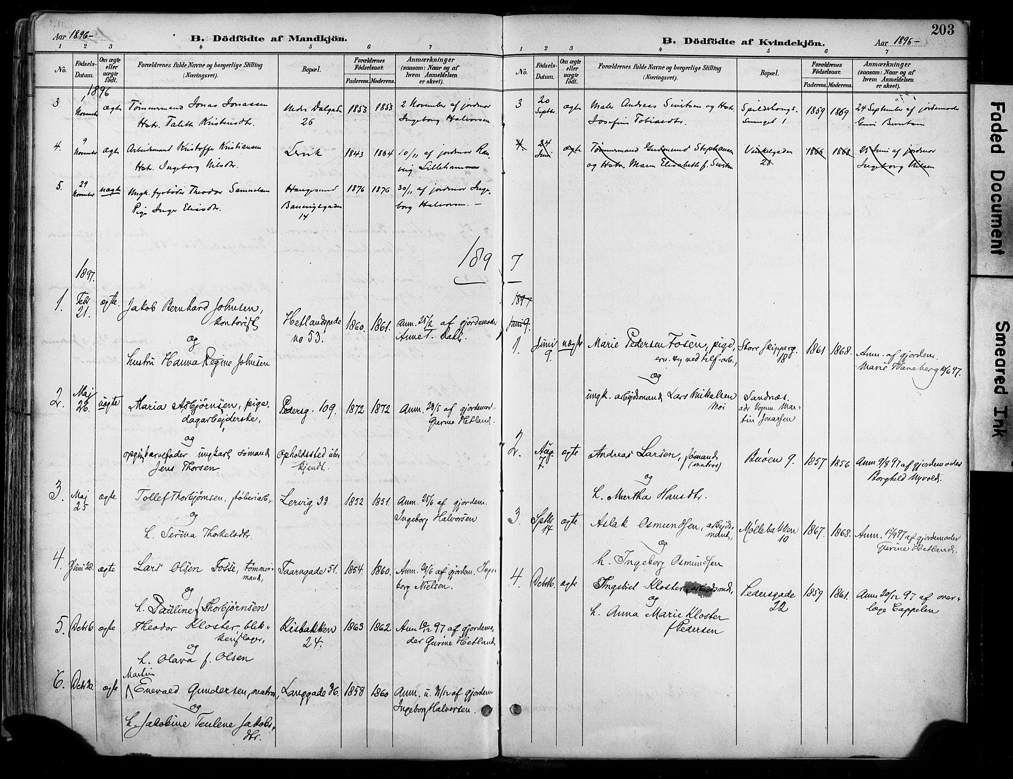 St. Johannes sokneprestkontor, SAST/A-101814/001/30/30BA/L0004: Parish register (official) no. A 4, 1891-1899, p. 203