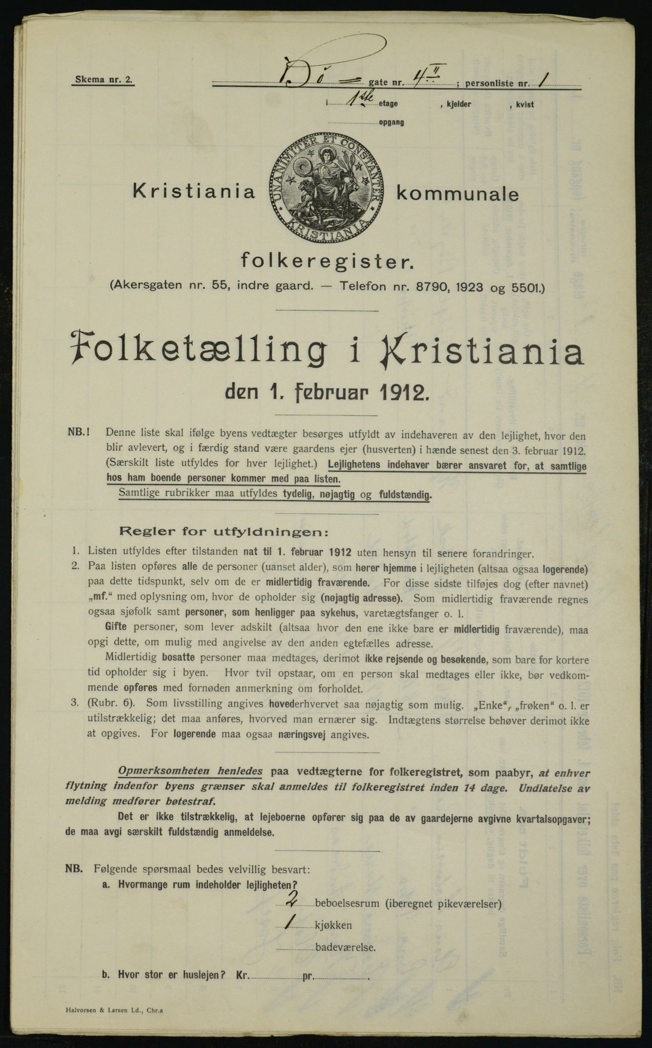 OBA, Municipal Census 1912 for Kristiania, 1912, p. 11000