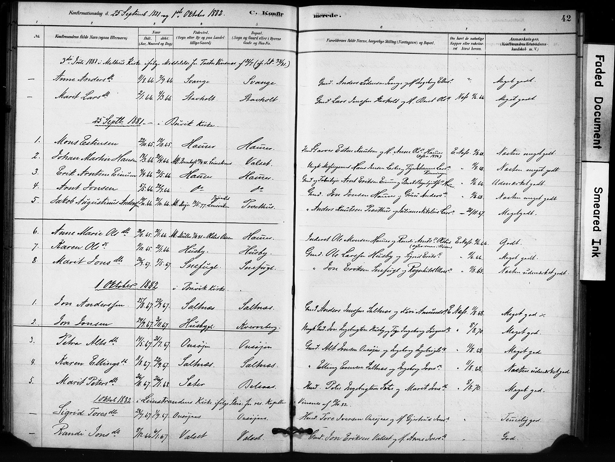 Ministerialprotokoller, klokkerbøker og fødselsregistre - Sør-Trøndelag, SAT/A-1456/666/L0786: Parish register (official) no. 666A04, 1878-1895, p. 42