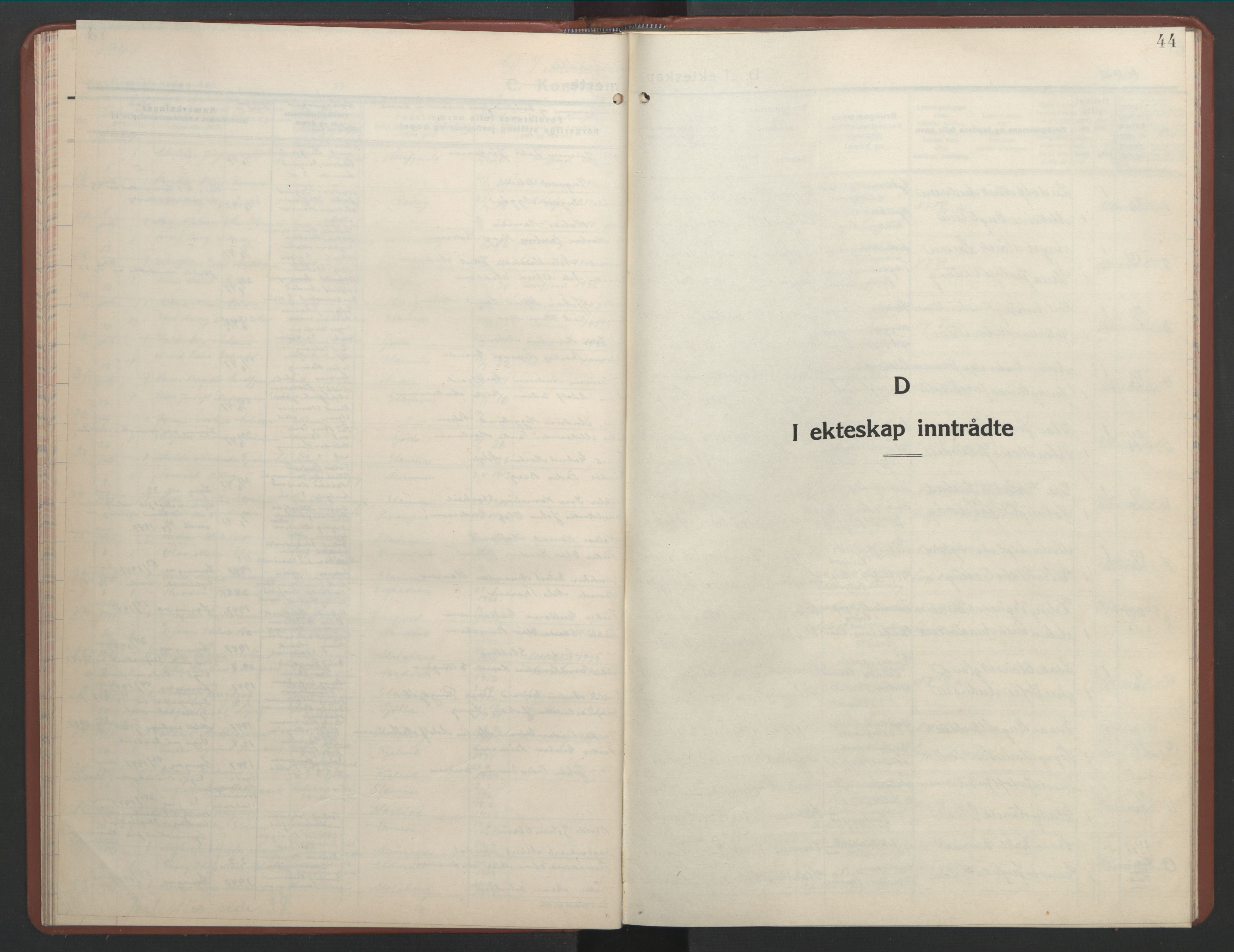 Ministerialprotokoller, klokkerbøker og fødselsregistre - Nordland, AV/SAT-A-1459/831/L0481: Parish register (copy) no. 831C08, 1935-1948, p. 44