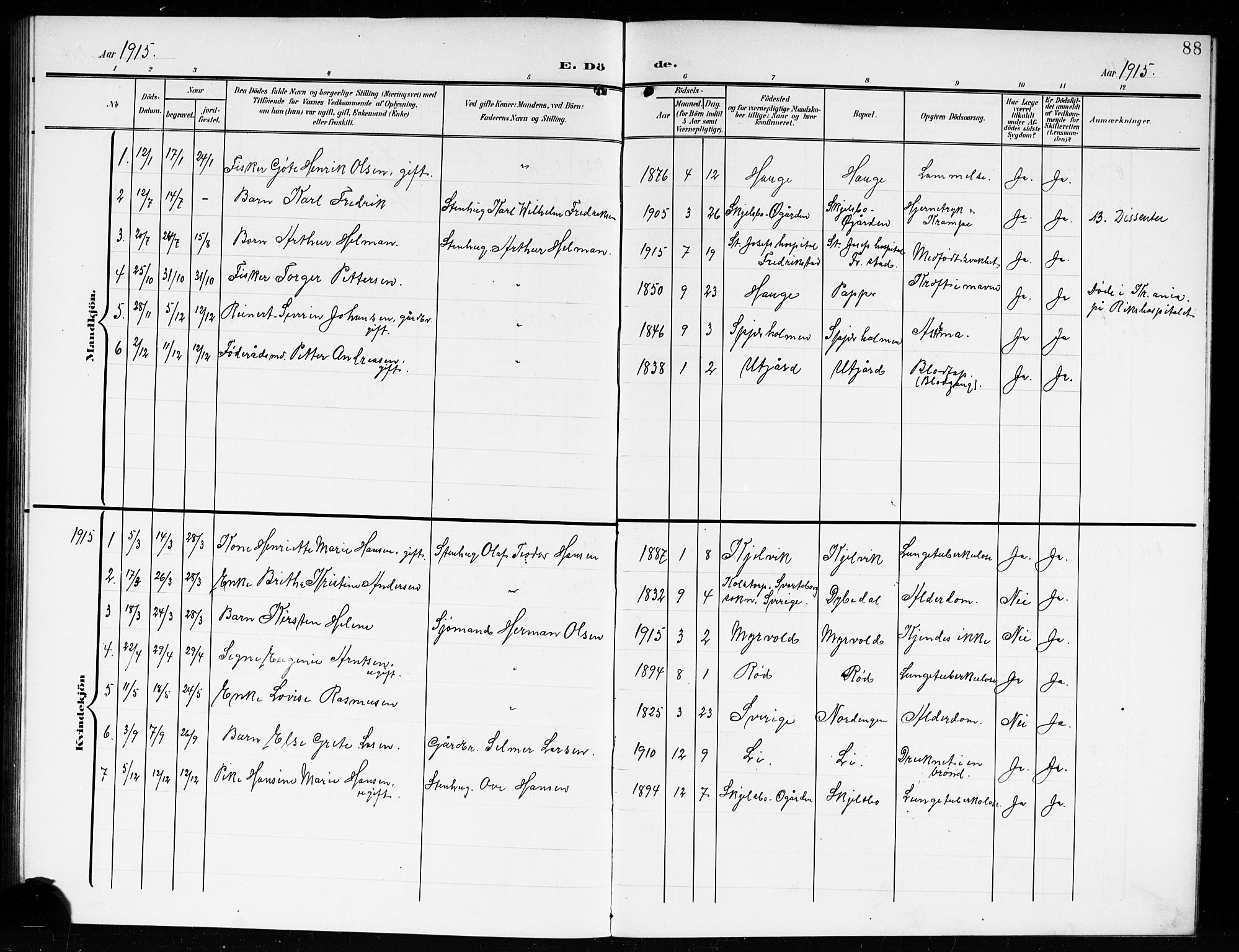 Hvaler prestekontor Kirkebøker, SAO/A-2001/G/Gb/L0003: Parish register (copy) no. II 3, 1904-1917, p. 88