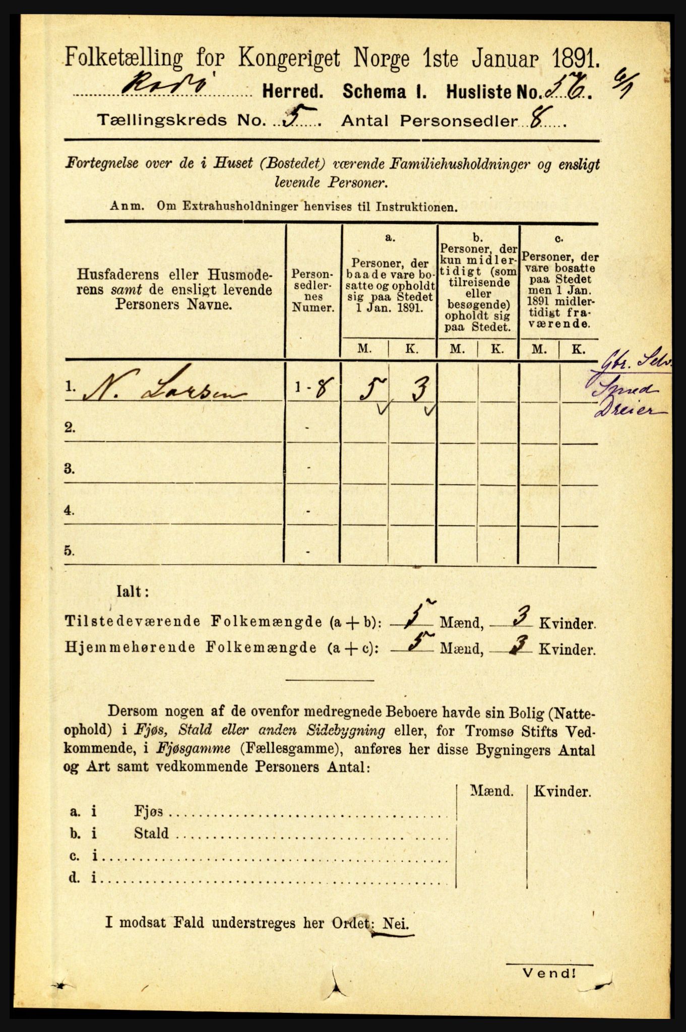 RA, 1891 census for 1836 Rødøy, 1891, p. 2402