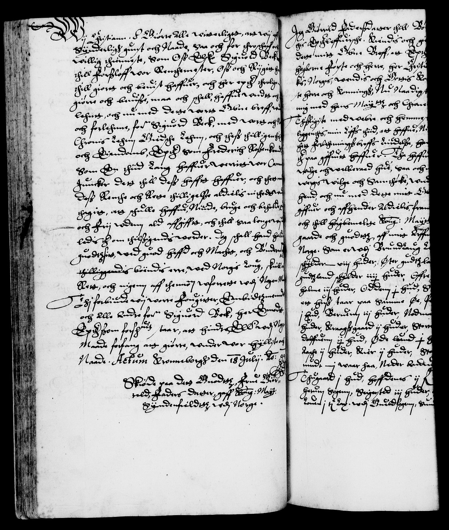 Danske Kanselli 1572-1799, AV/RA-EA-3023/F/Fc/Fca/Fcaa/L0003: Norske registre (mikrofilm), 1596-1616, p. 115b