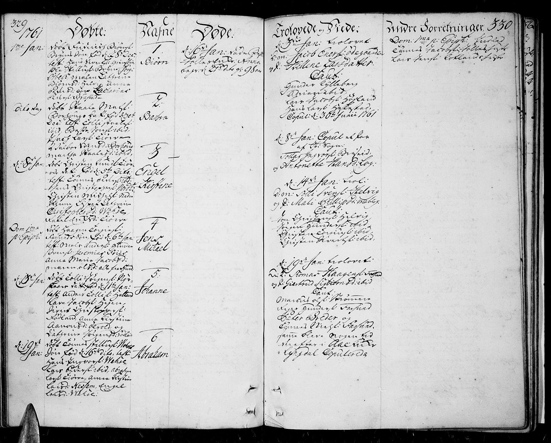 Lista sokneprestkontor, AV/SAK-1111-0027/F/Fa/L0003: Parish register (official) no. A 3 /1, 1743-1767, p. 329-330